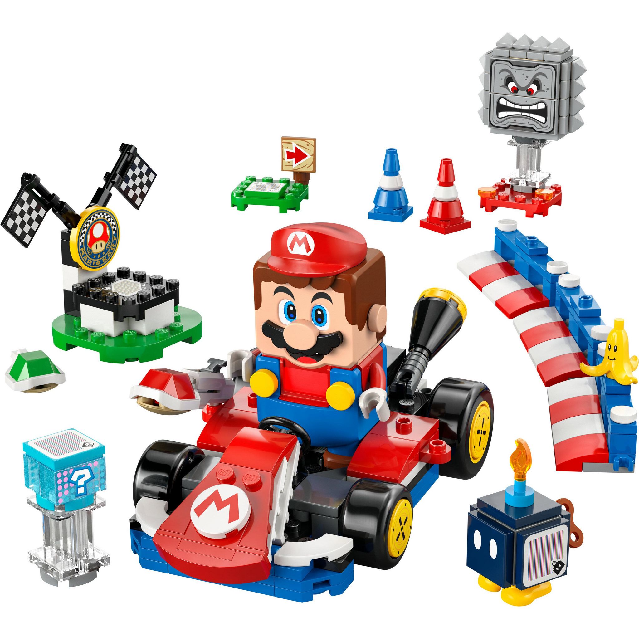 Voir la diapositive 2 : LEGO Super Mario 72043 - Mario interactif et Kart standard