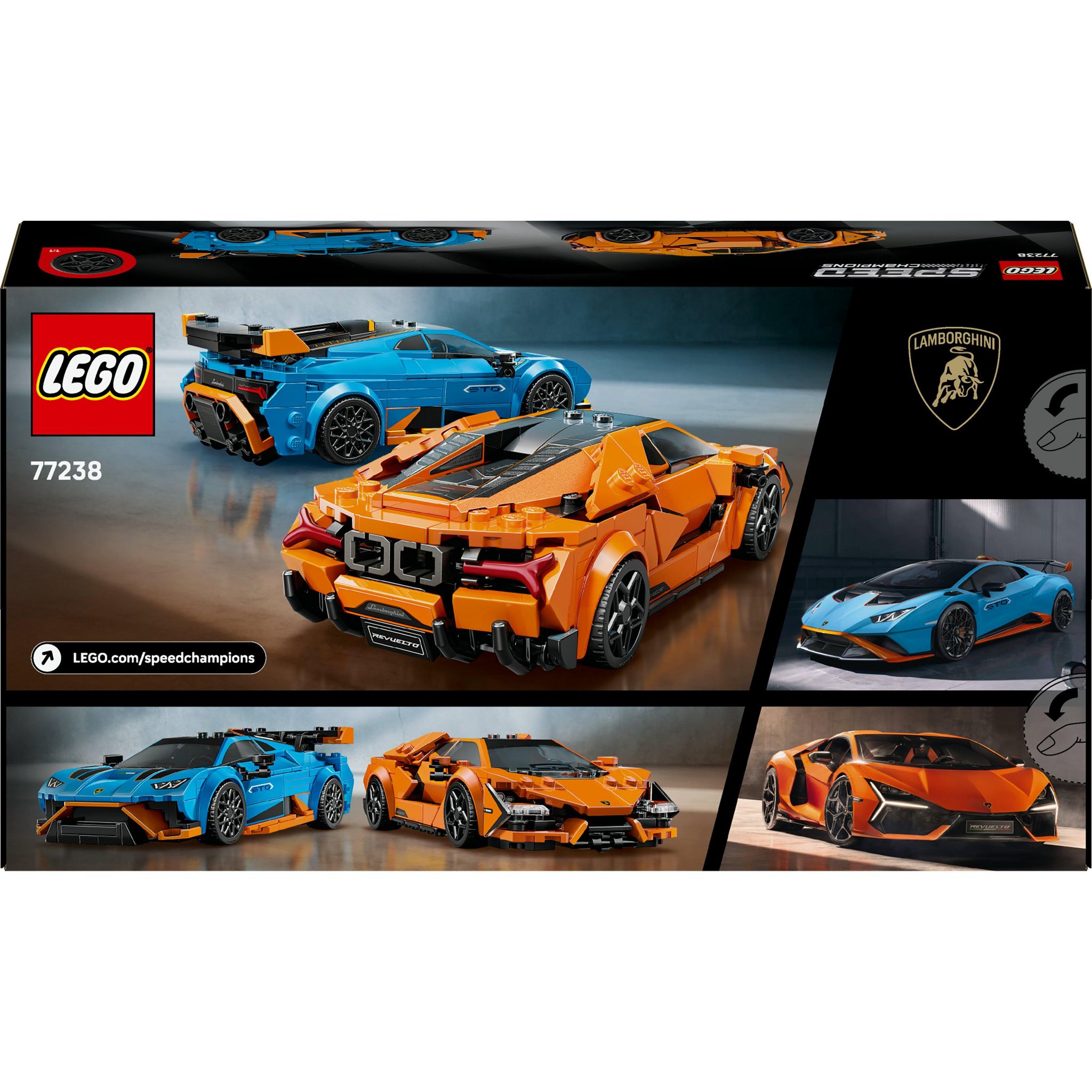 Voir la diapositive 3 : LEGO Speed Champions 77238 - Lamborghini Revuelto et Huracan