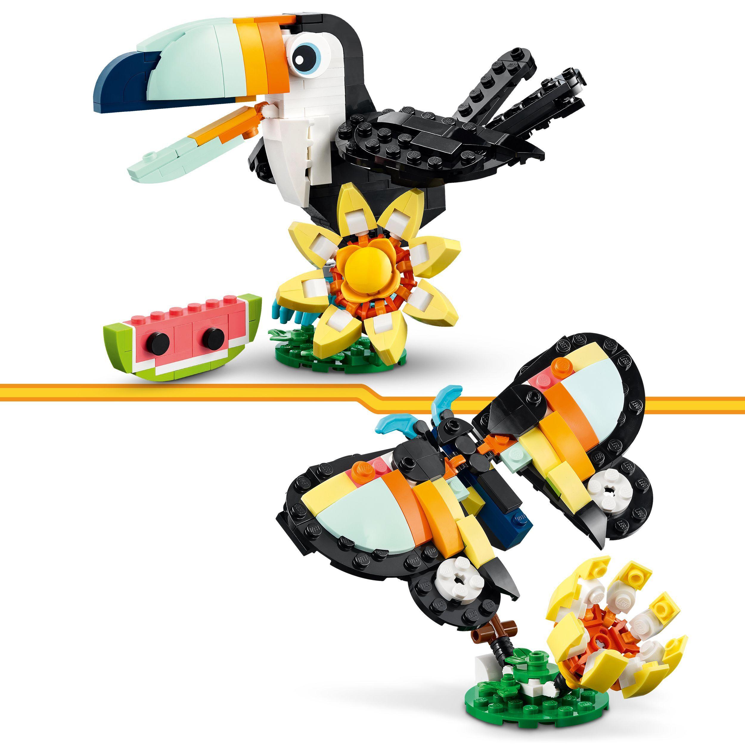 Voir la diapositive 4 : LEGO Creator 3-en-1 31173 Animaux Sauvages : le Toucan Tropical - Jouet dès 7 ans