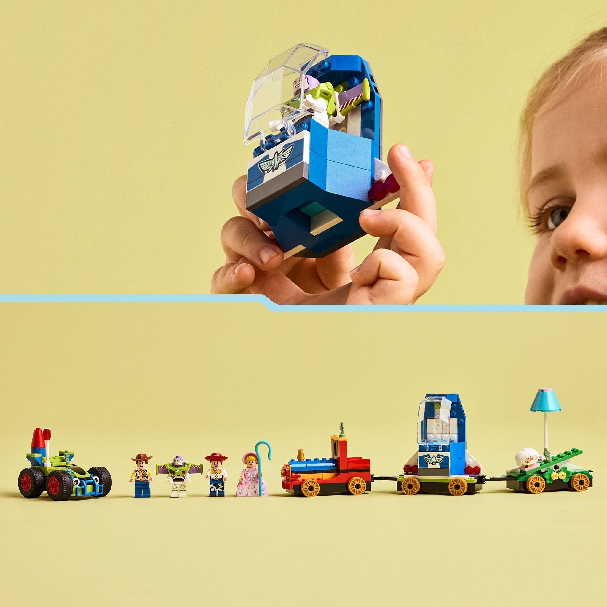 Voir la diapositive 6 : LEGO Disney 43264 - Le Train en fête et voiture RC Toy Story