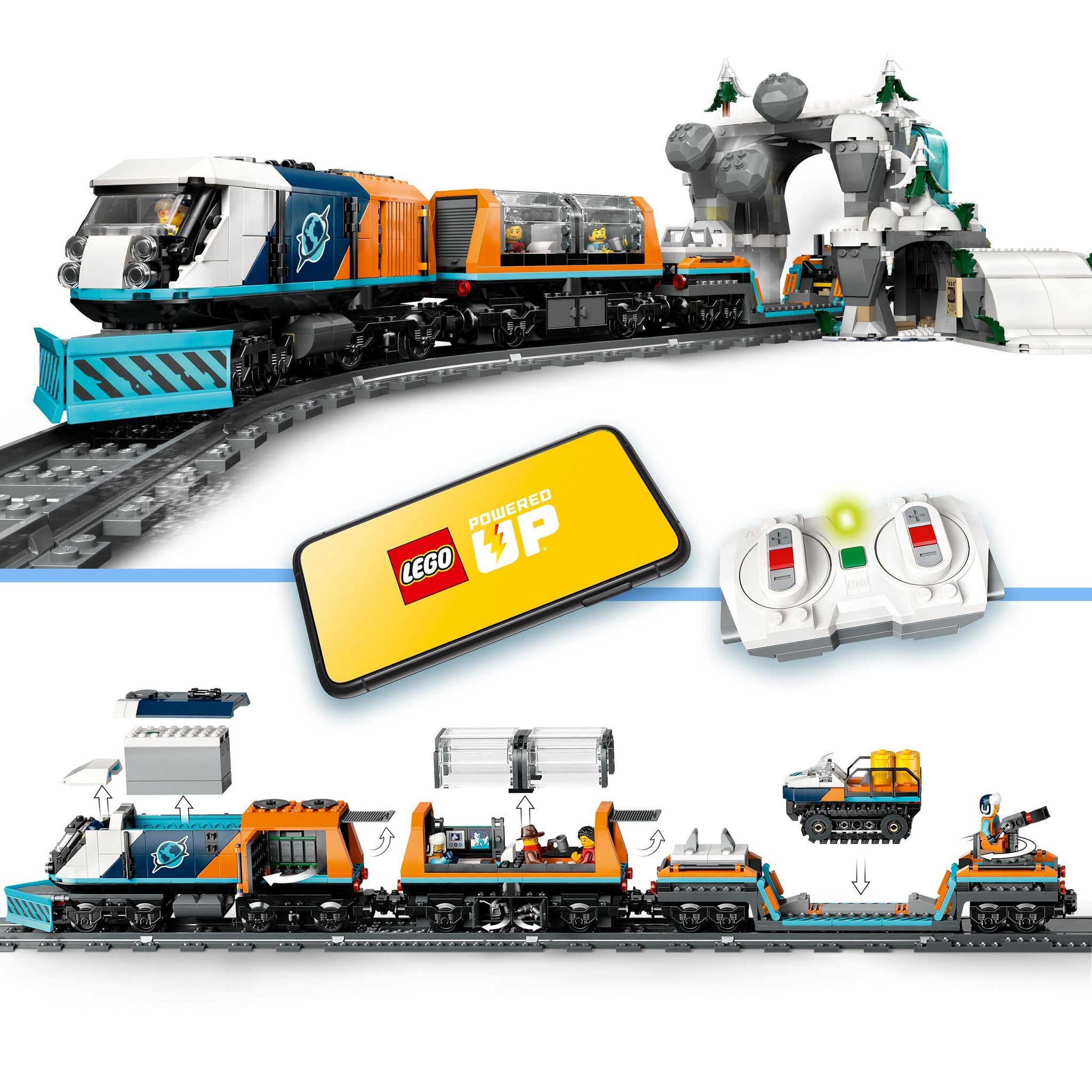 Voir la diapositive 4 : LEGO City 60470 - Le Train Express des Explorateurs en Artctique