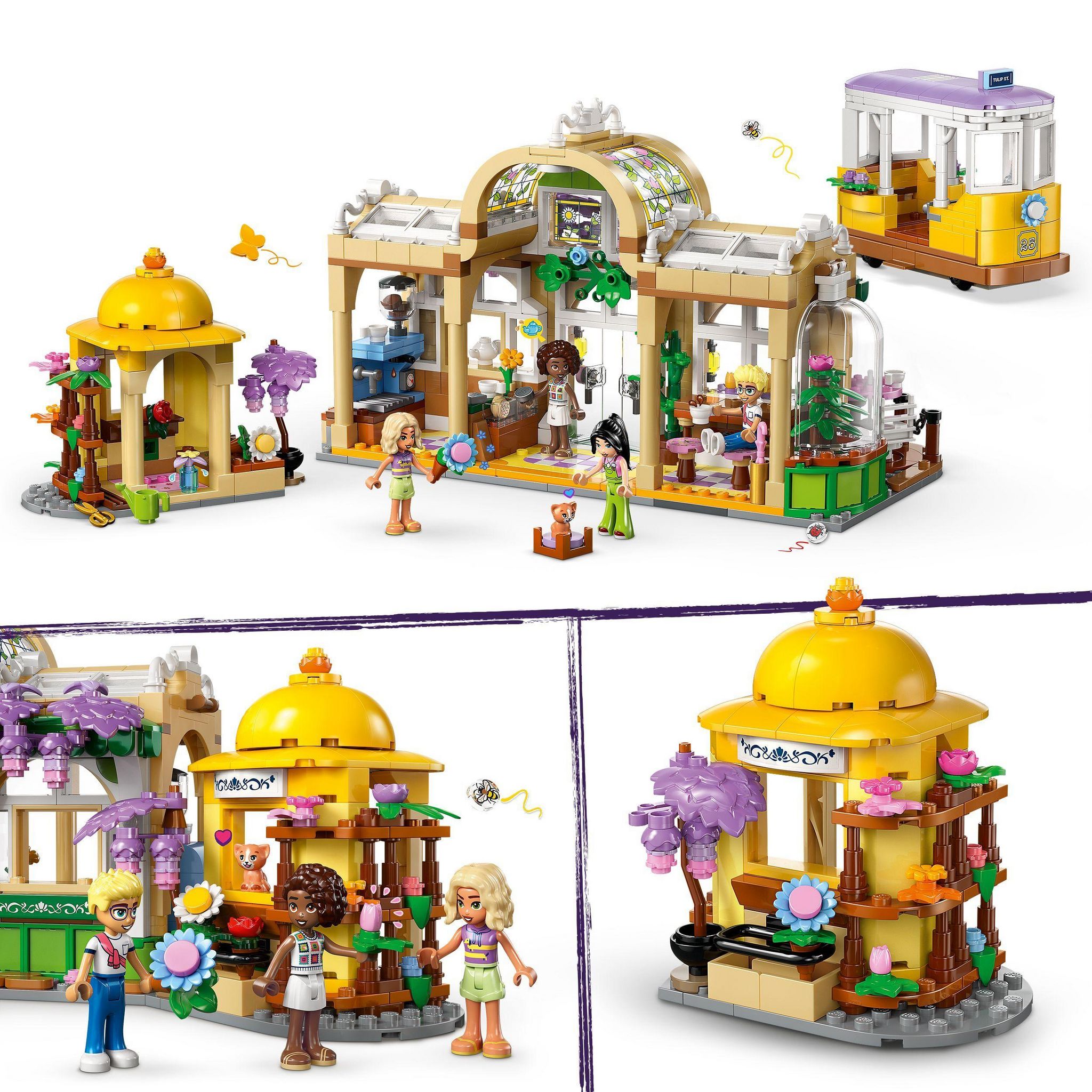 Voir la diapositive 4 : LEGO Friends 42671 - Cafe des plantes et kiosque a fleurs
