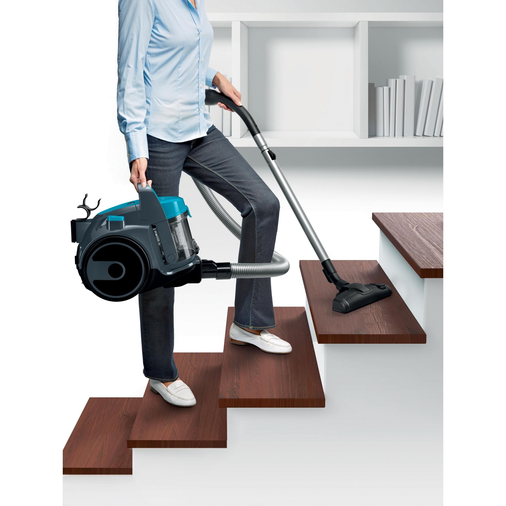 Voir la diapositive 5 : BOSCH Aspirateur traîneau sans sac BGS05A221 - Noir / Bleu