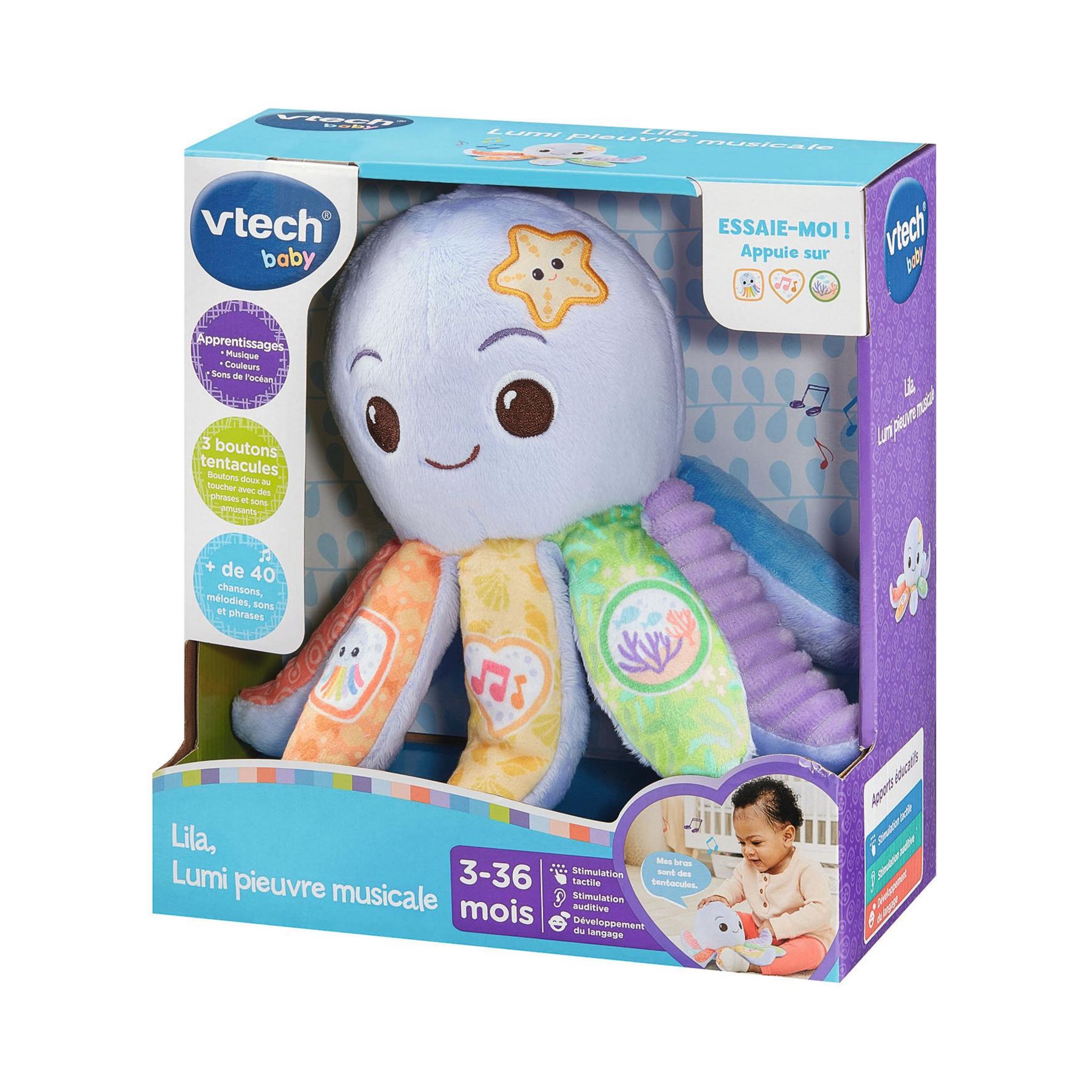 Voir la diapositive 6 : VTECH Ma pieuvre Lila Lumi Musicale