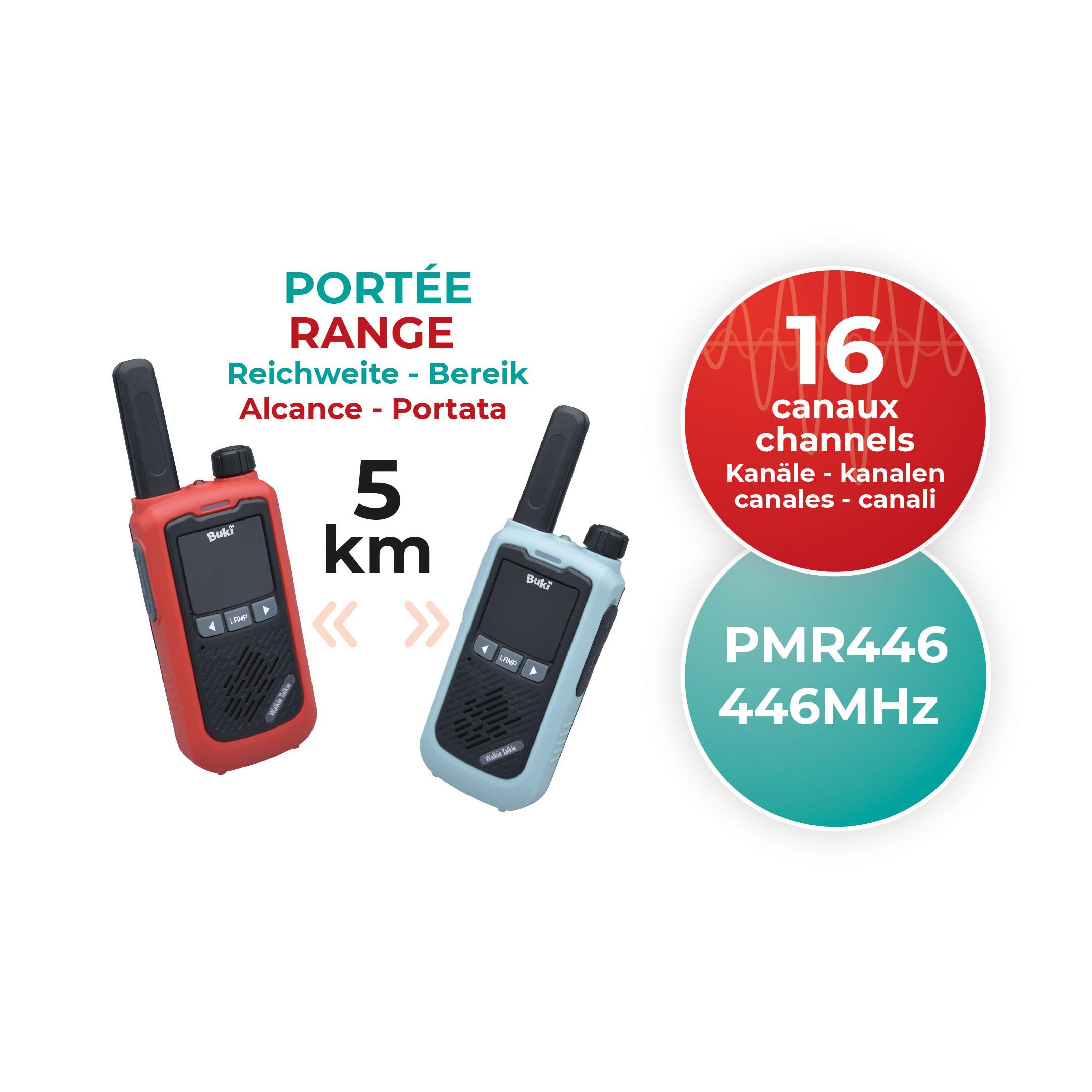 Voir la diapositive 3 : BUKI Walkies Talkies Rechargeable