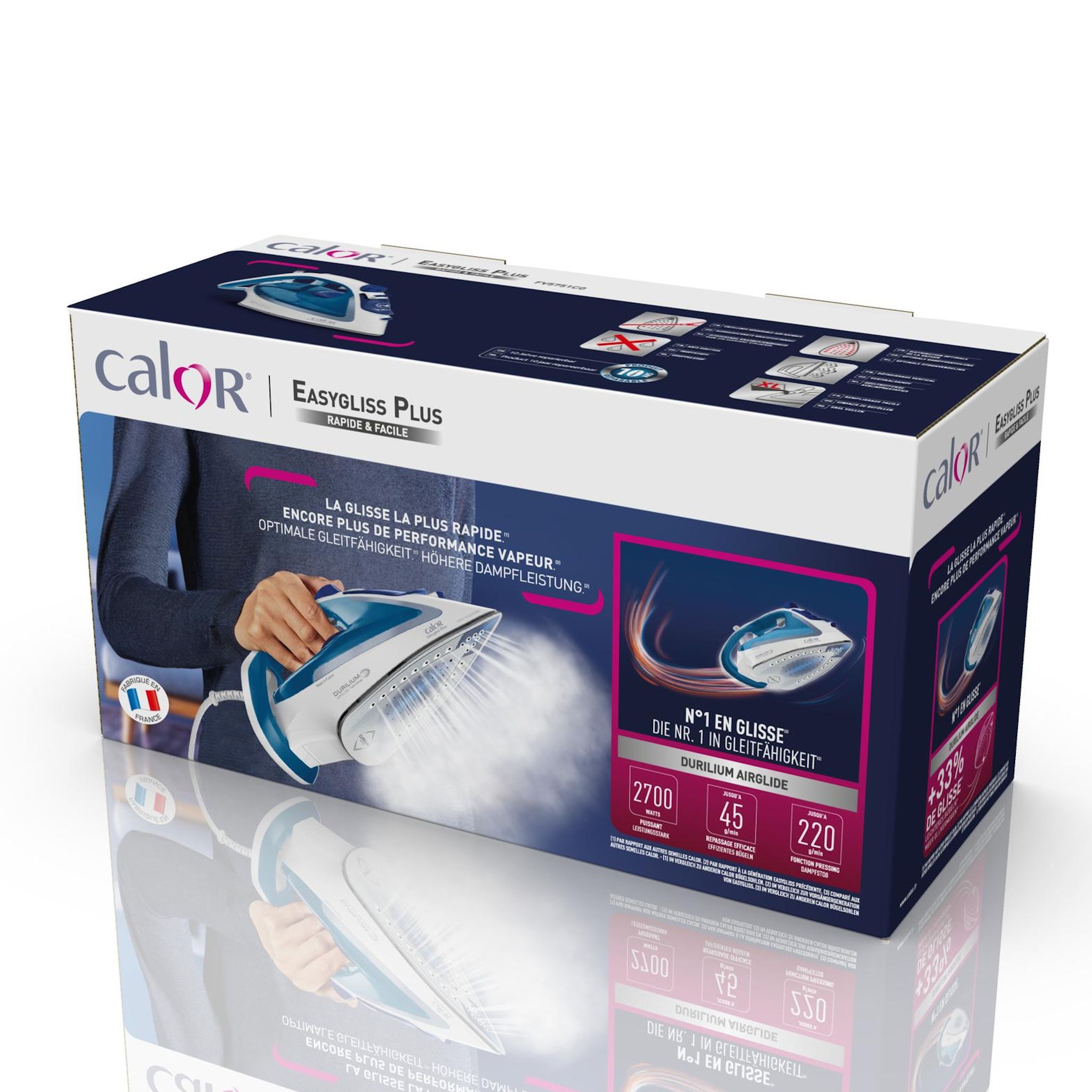 Voir la diapositive 6 : CALOR Fer à repasser FV5751CO - Bleu