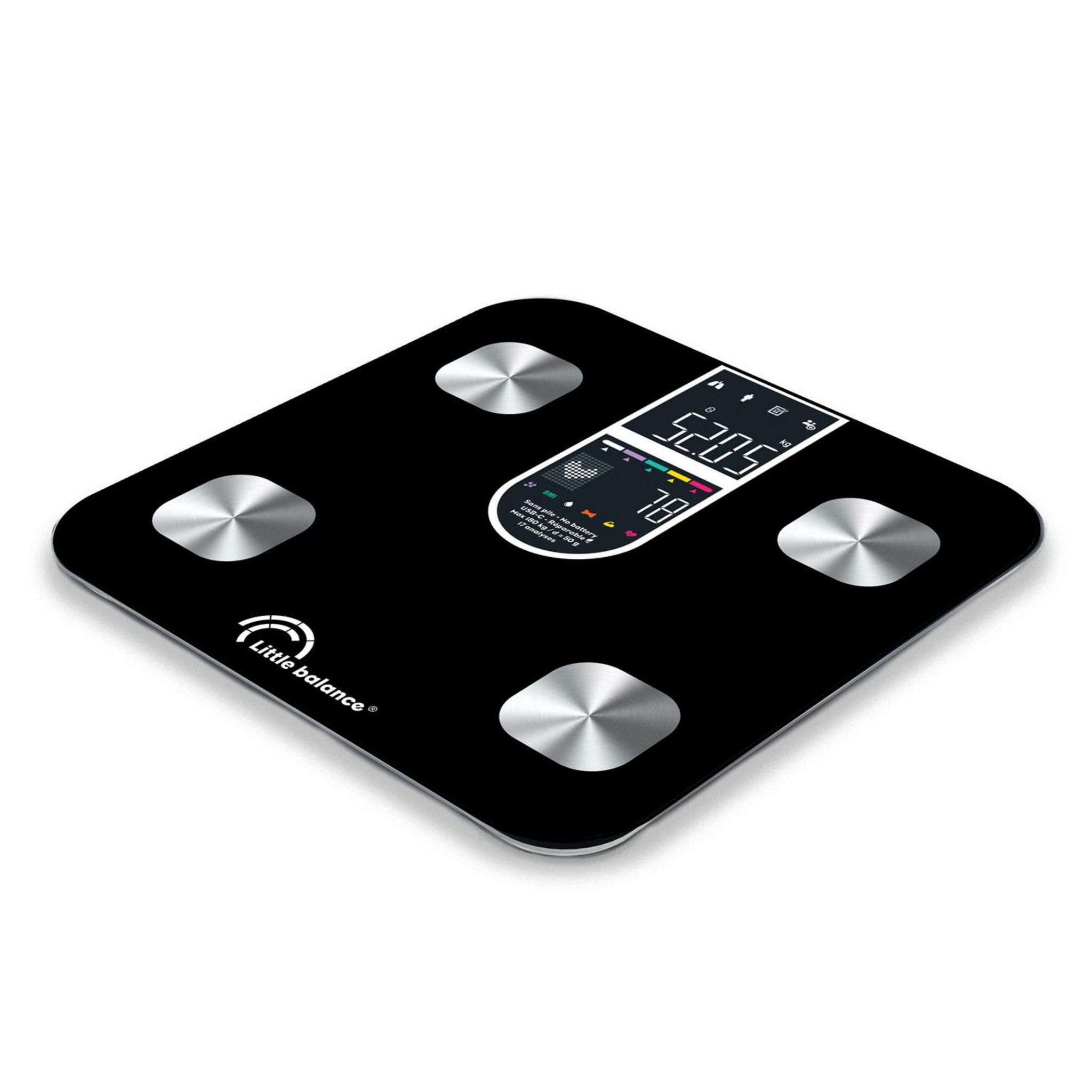 Voir la diapositive 2 : LITTLE BALANCE Pèse personne impédancemètre électronique ic-X4-Visio+ - Noir