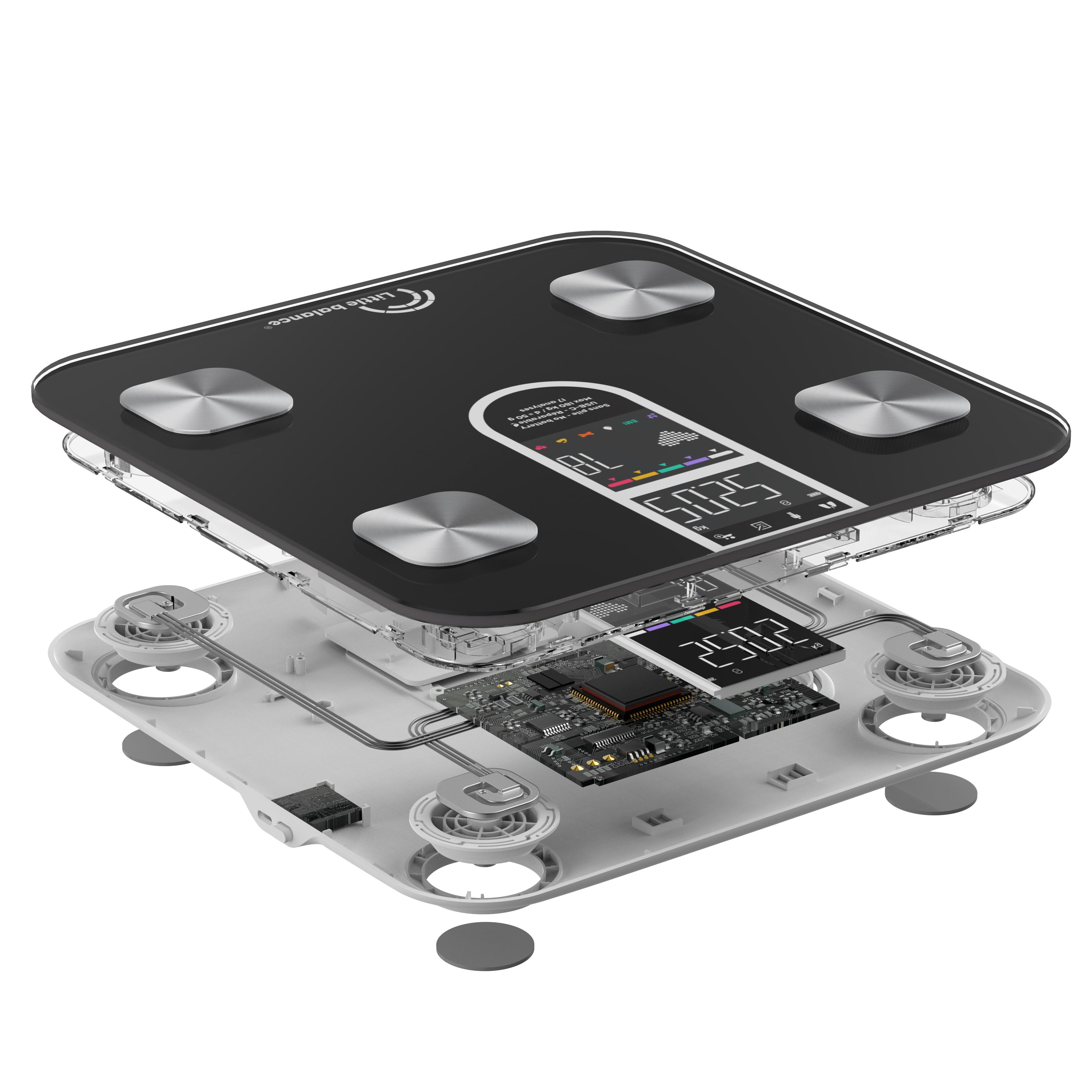 Voir la diapositive 4 : LITTLE BALANCE Pèse personne impédancemètre électronique ic-X4-Visio+ - Noir