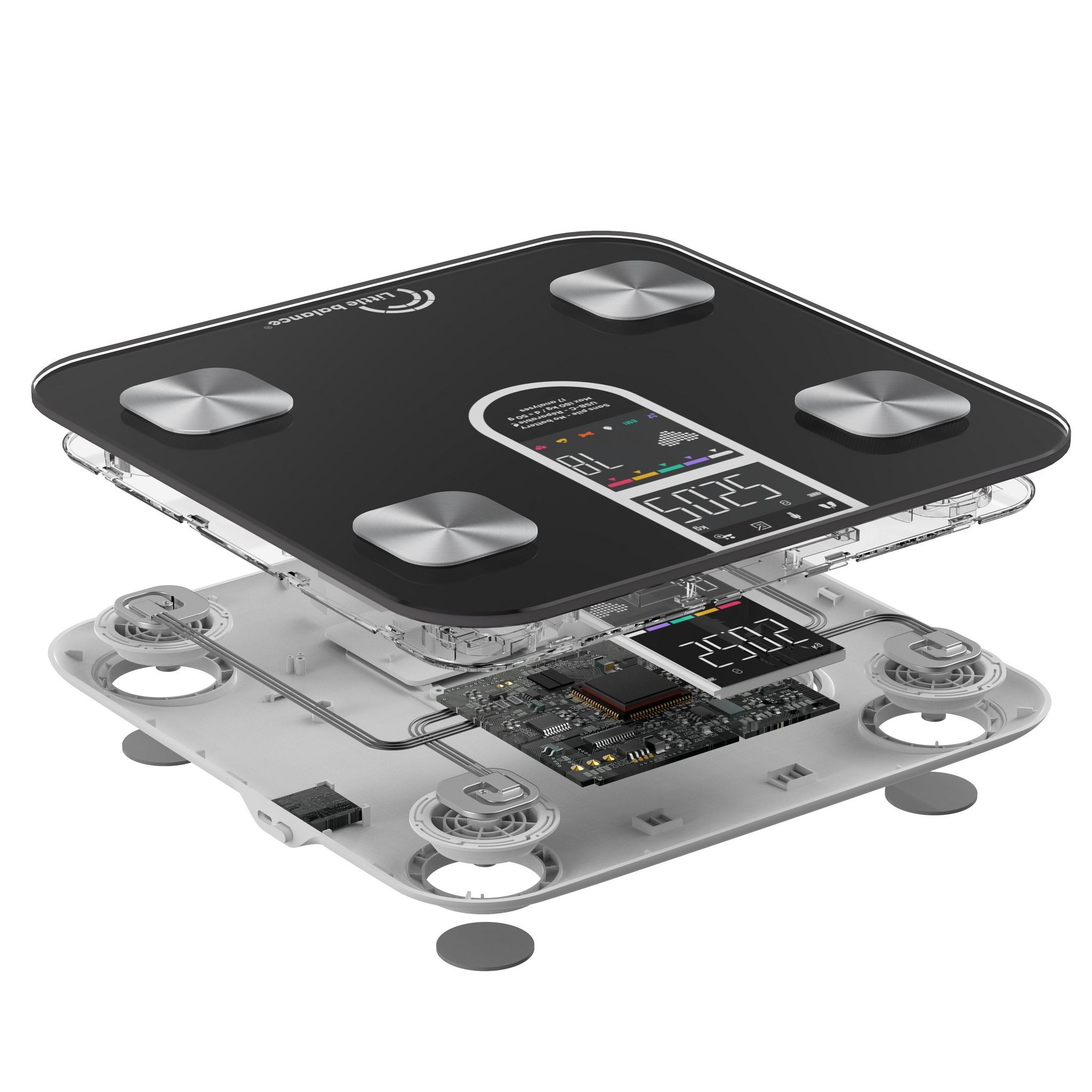 Voir la diapositive 4 : LITTLE BALANCE Pèse personne impédancemètre électronique ic-X4-Visio+ - Noir