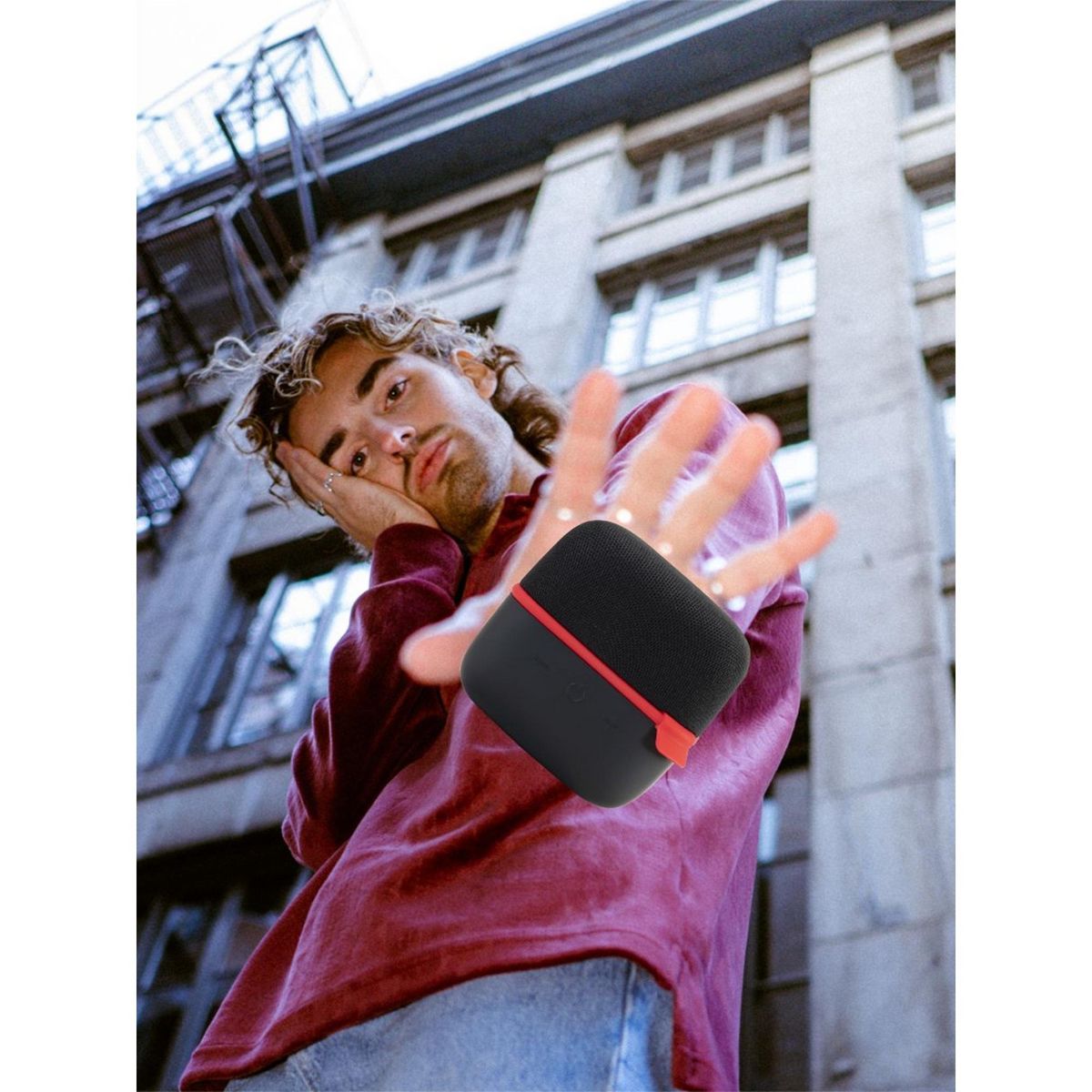 TELEFUNKEN Enceinte portable TLAU 10 - Noir et Rouge