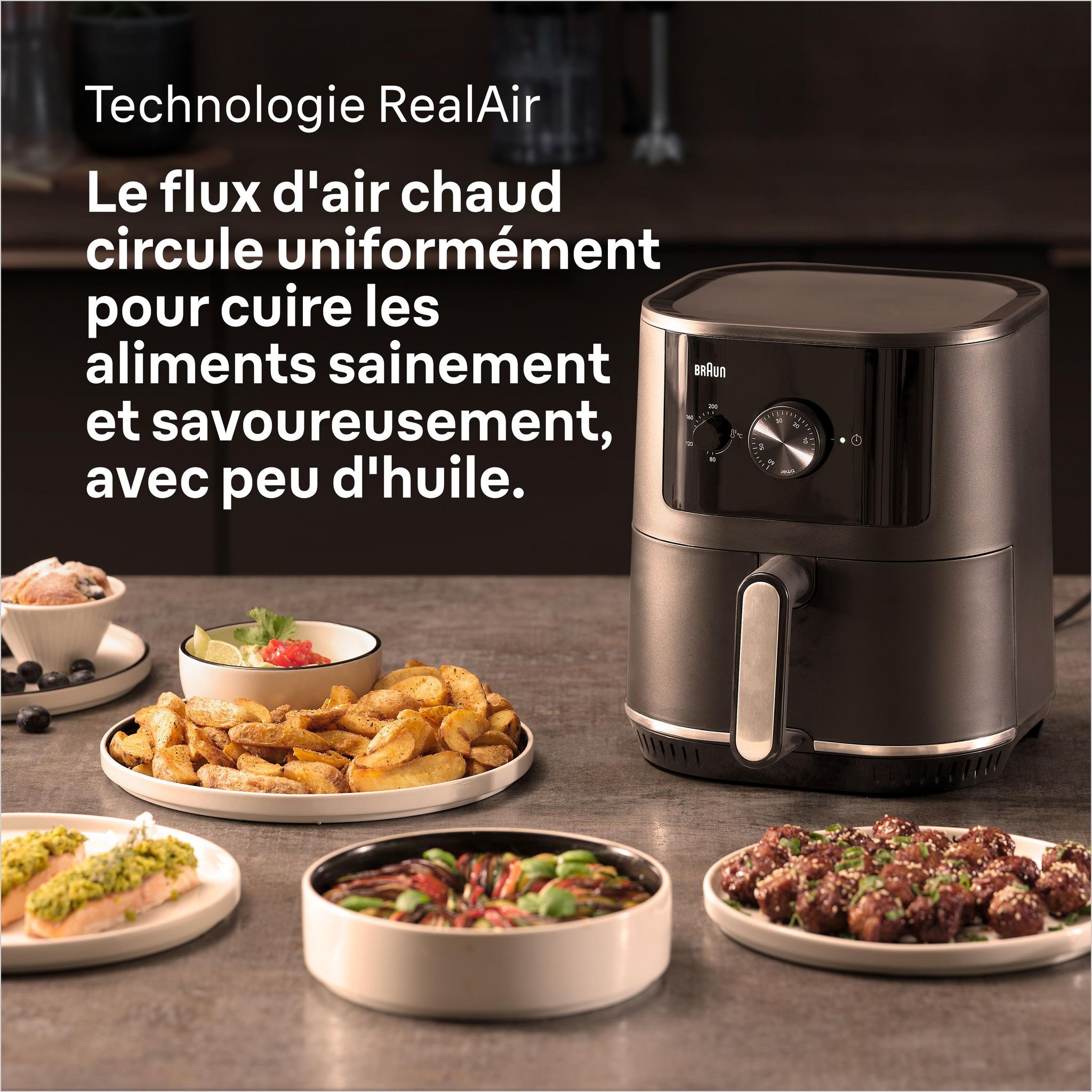 Voir la diapositive 11 : BRAUN Friteuse sans huile à air chaud MultiFry 3 HF3000 - Noir