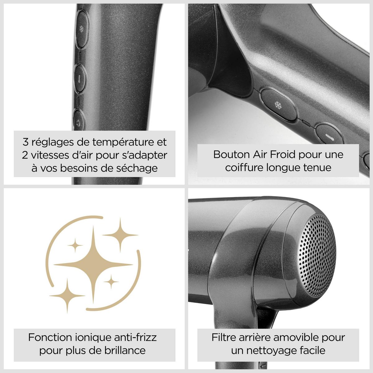 BABYLISS Sèche cheveux D6200DE - Gris