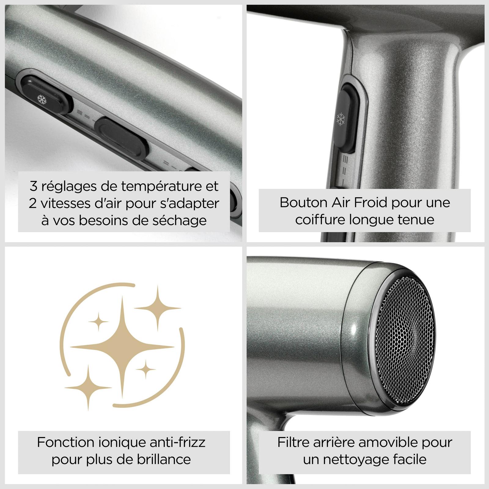 Voir la diapositive 4 : BABYLISS Sèche cheveux D581E - Gris