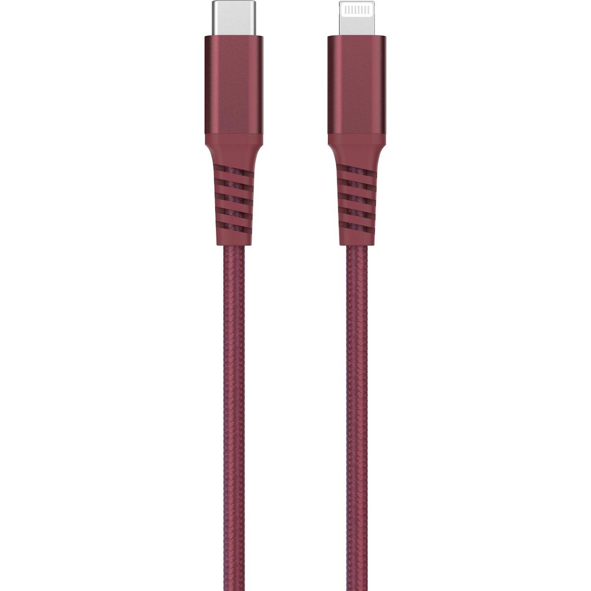QILIVE Câble de charge USB C/Lightning Textile - Rouge
