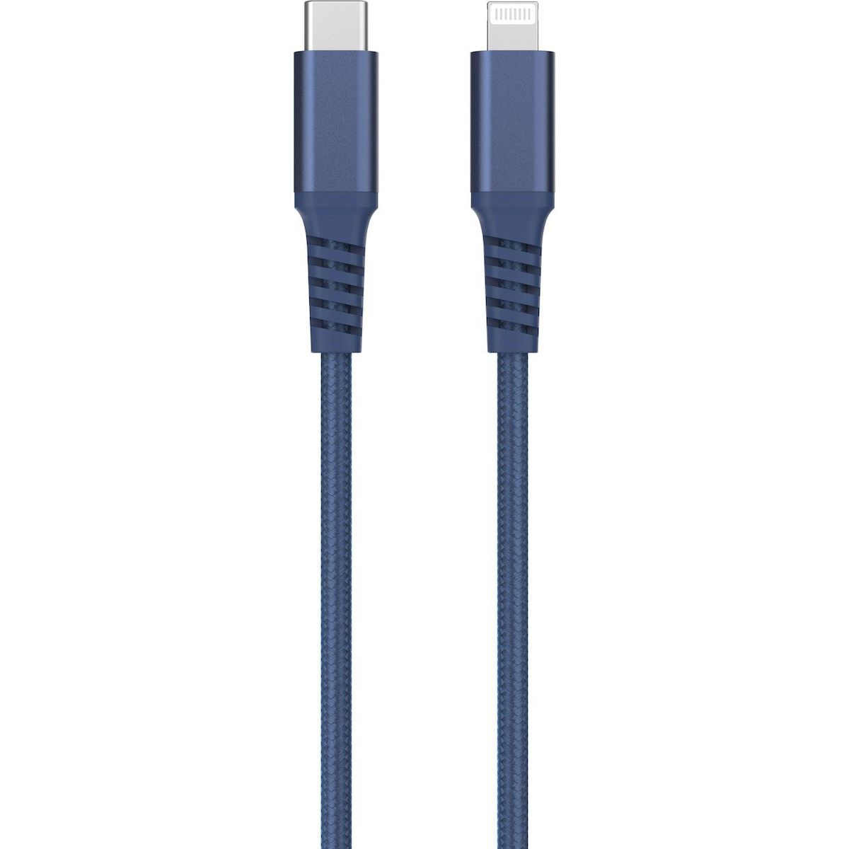 QILIVE Câble de charge USB C/Lightning Textile - Bleu