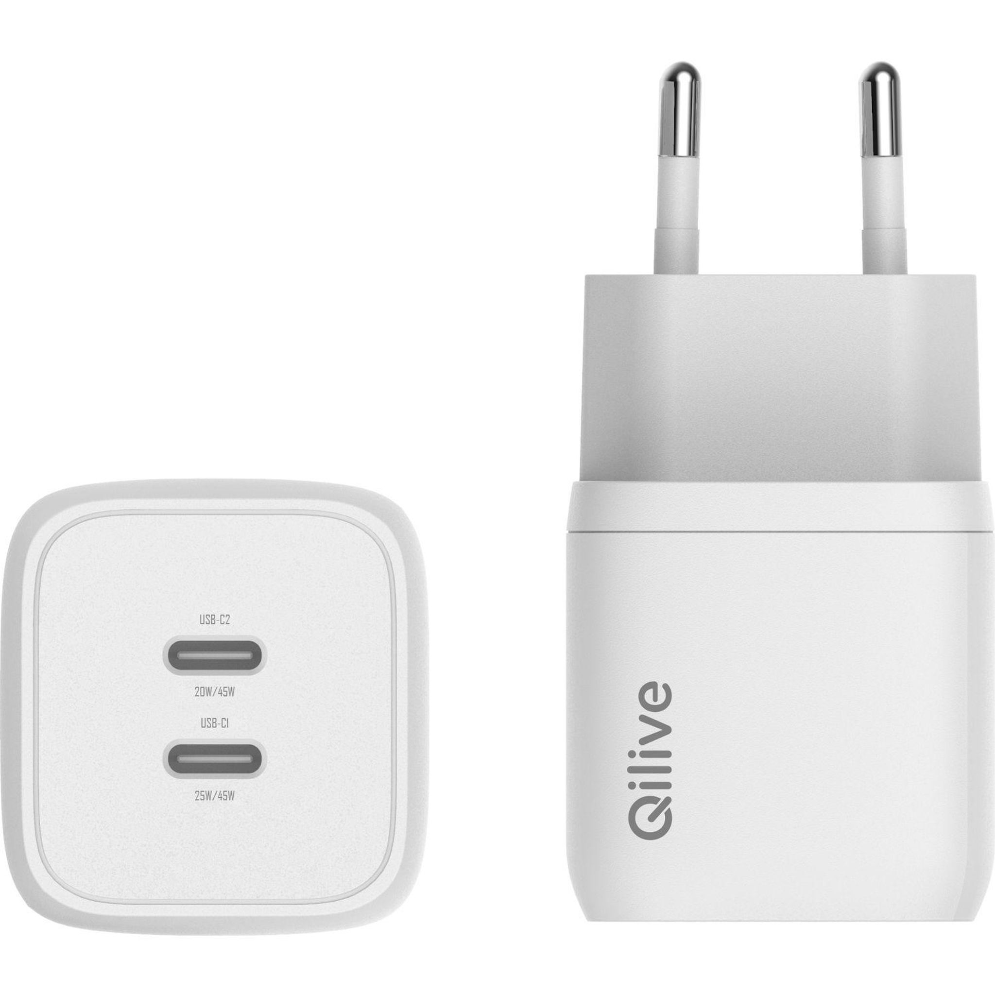 QILIVE Charge Secteur USB C 45W - Blanc