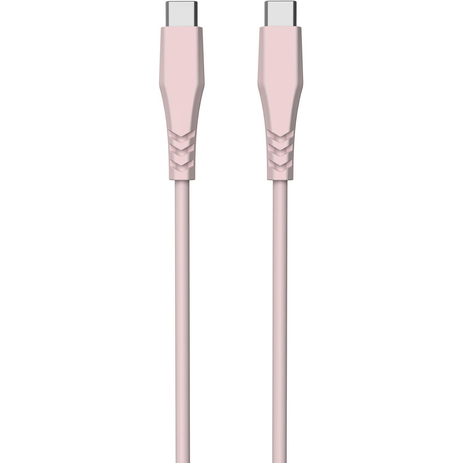 Voir la diapositive 2 : QILIVE Câble de charge USB C/USB C - Rose