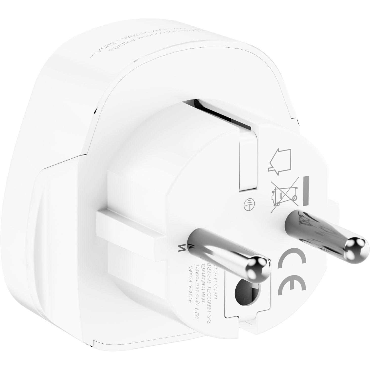 Voir la diapositive 6 : QILIVE Charge Secteur Adaptateur Monde/Europe - Blanc