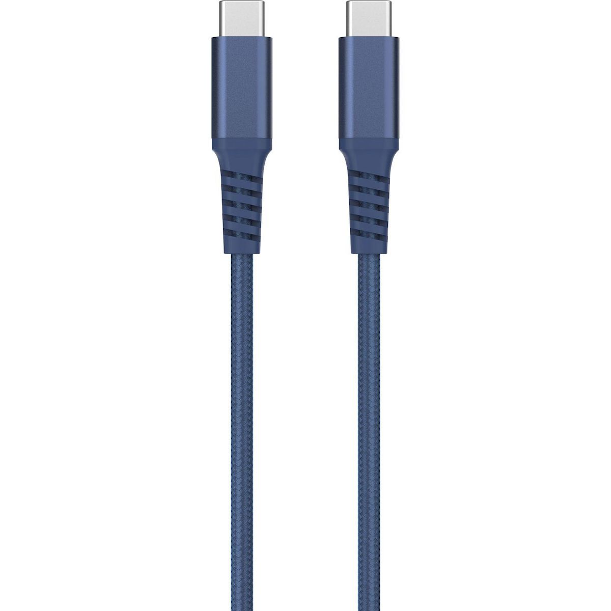 QILIVE Câble de charge USB C/USB C Textile - Bleu