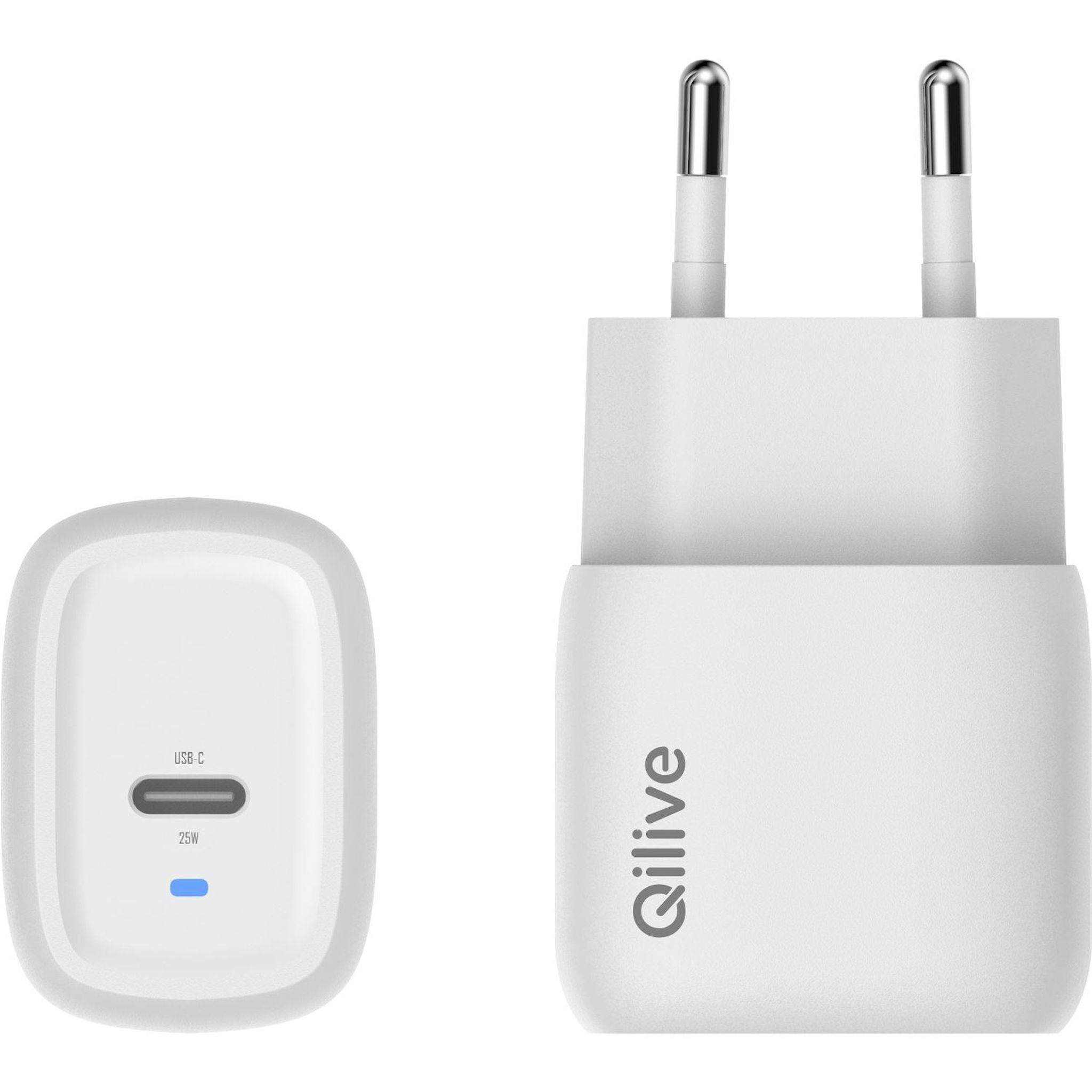 QILIVE Chargeur 1 sortie USB C 25W - Blanc