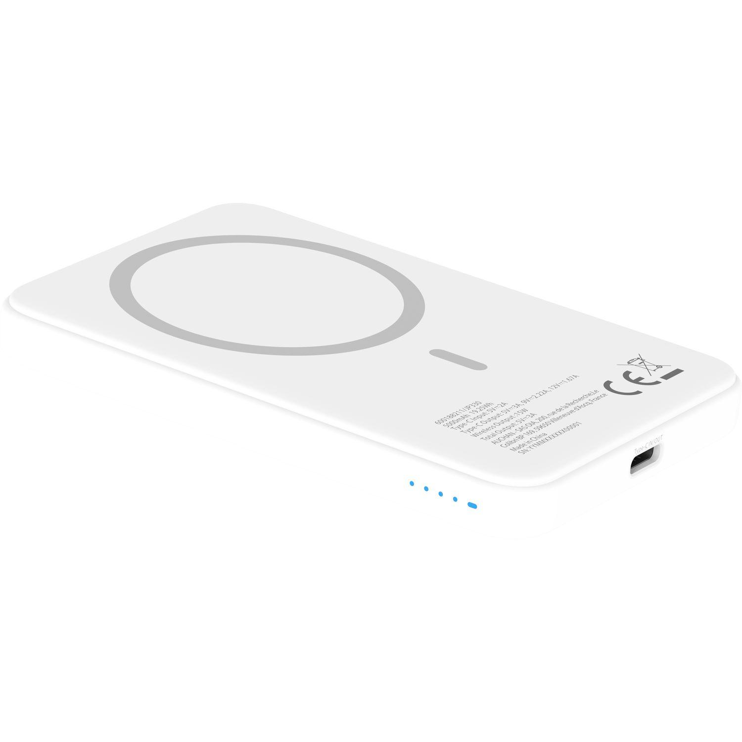 Voir la diapositive 2 : QILIVE Batterie Externe 5000mAh 15W - Blanc