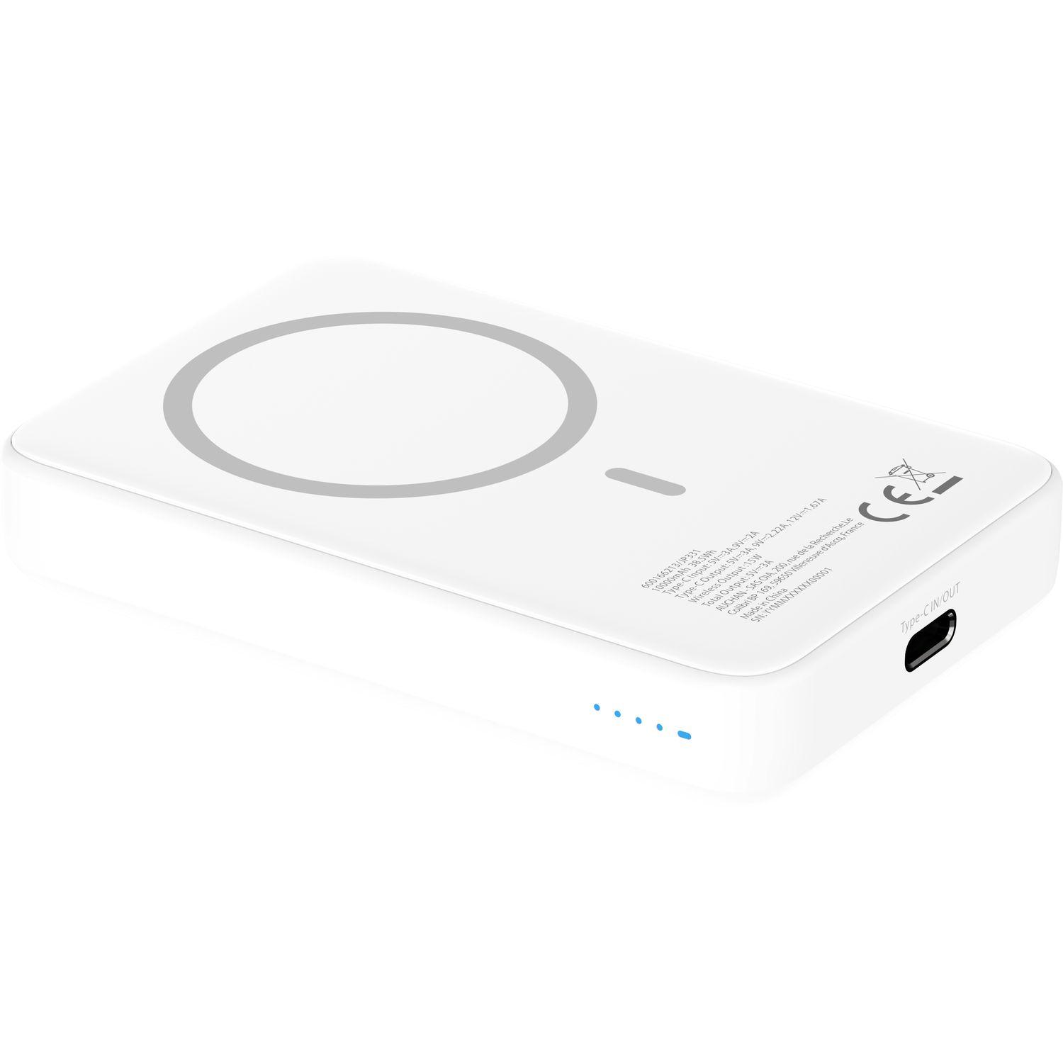 Voir la diapositive 2 : QILIVE Batterie Externe 10 000mAh 15W - Blanc