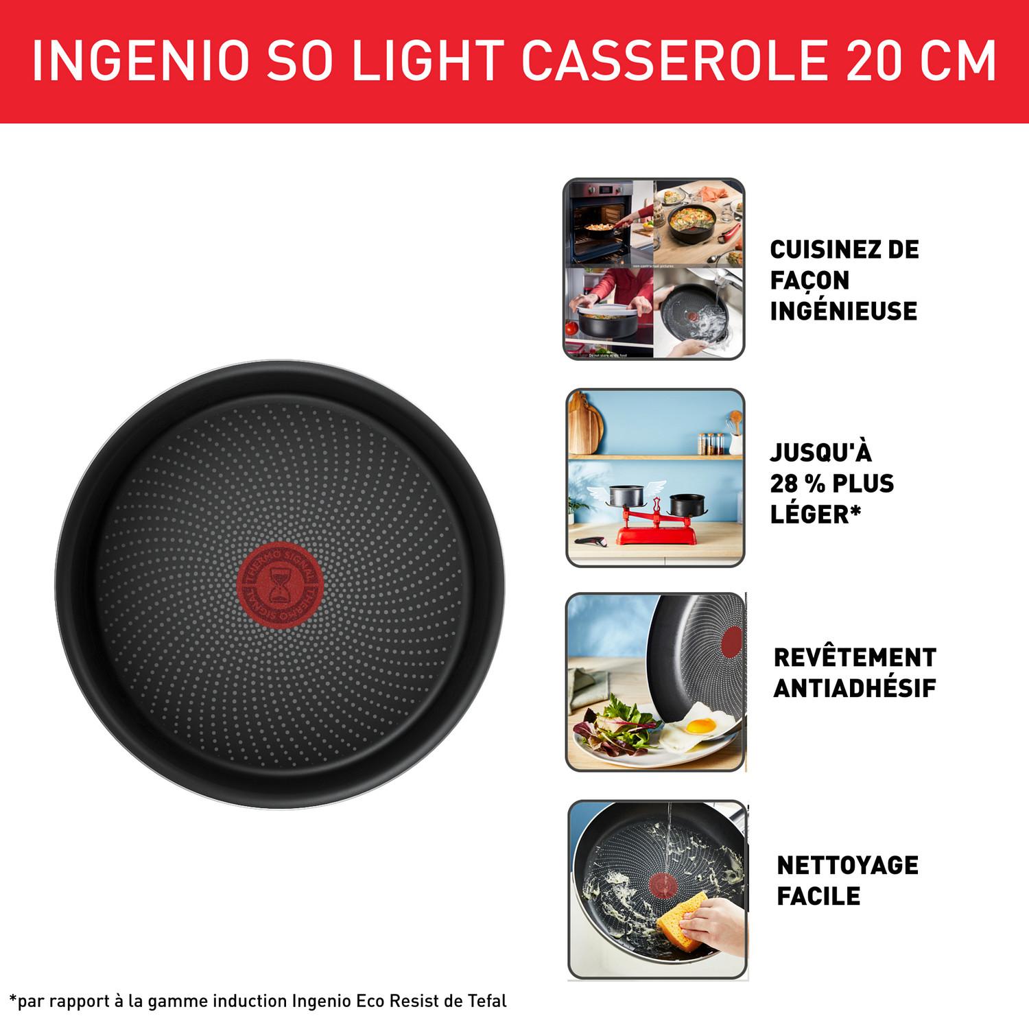 Voir la diapositive 2 : TEFAL Poêle 20cm Ingenio So Light tous feux dont induction
