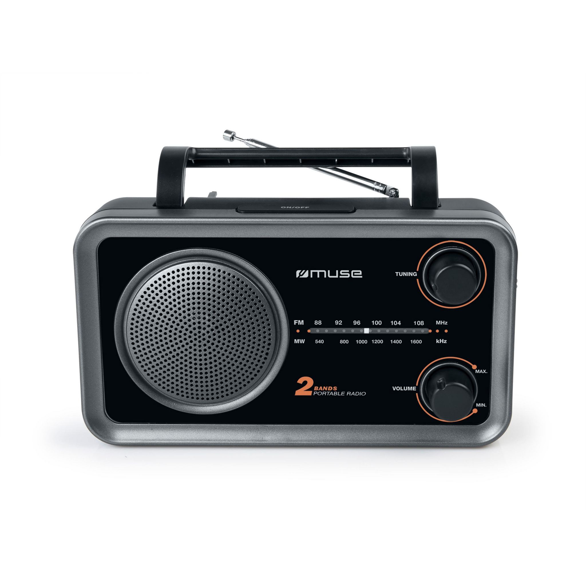 Voir la diapositive 2 : MUSE Radio Portable analogique M-06 DS - Noir