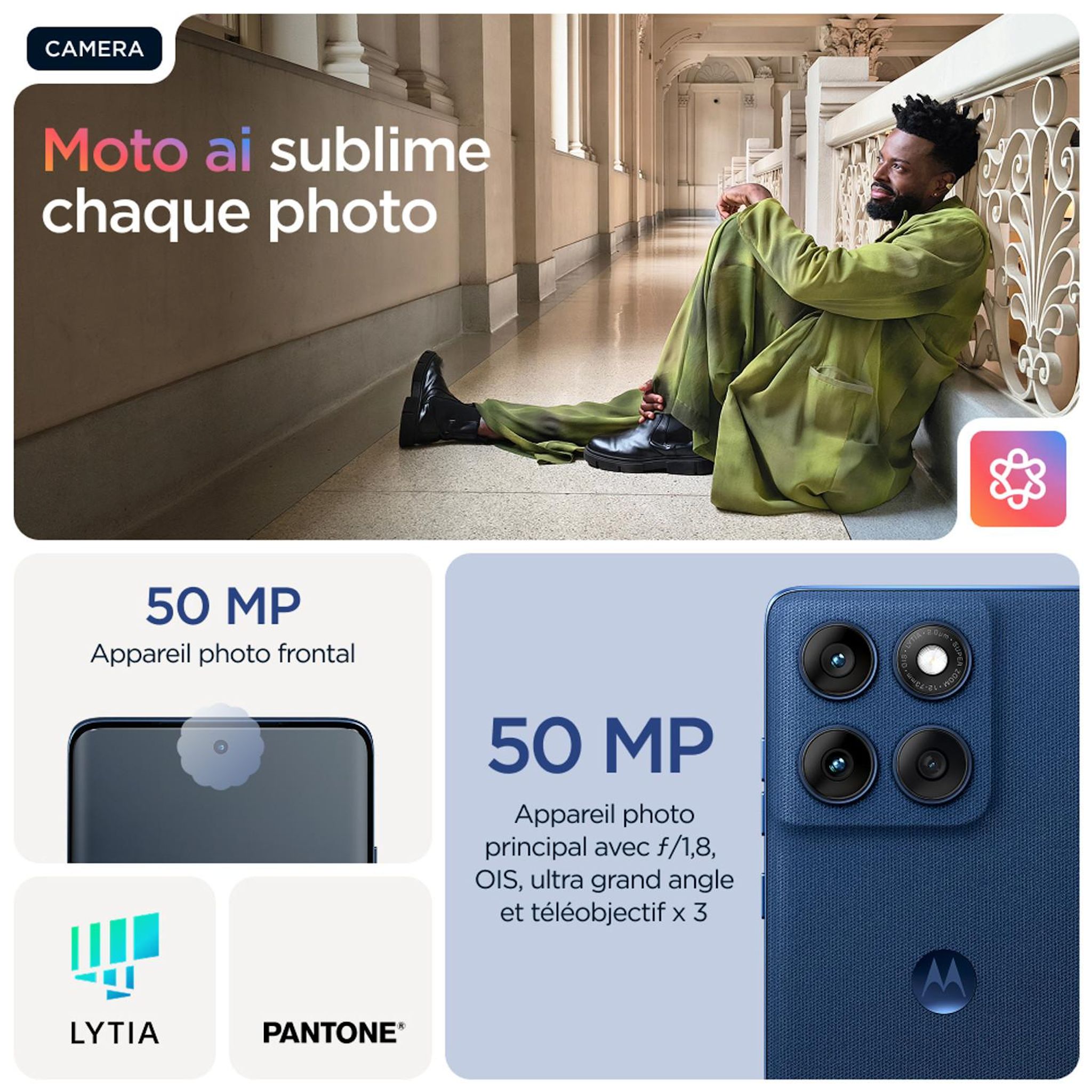 Voir la diapositive 3 : MOTOROLA Edge 60 512Go - Bleu