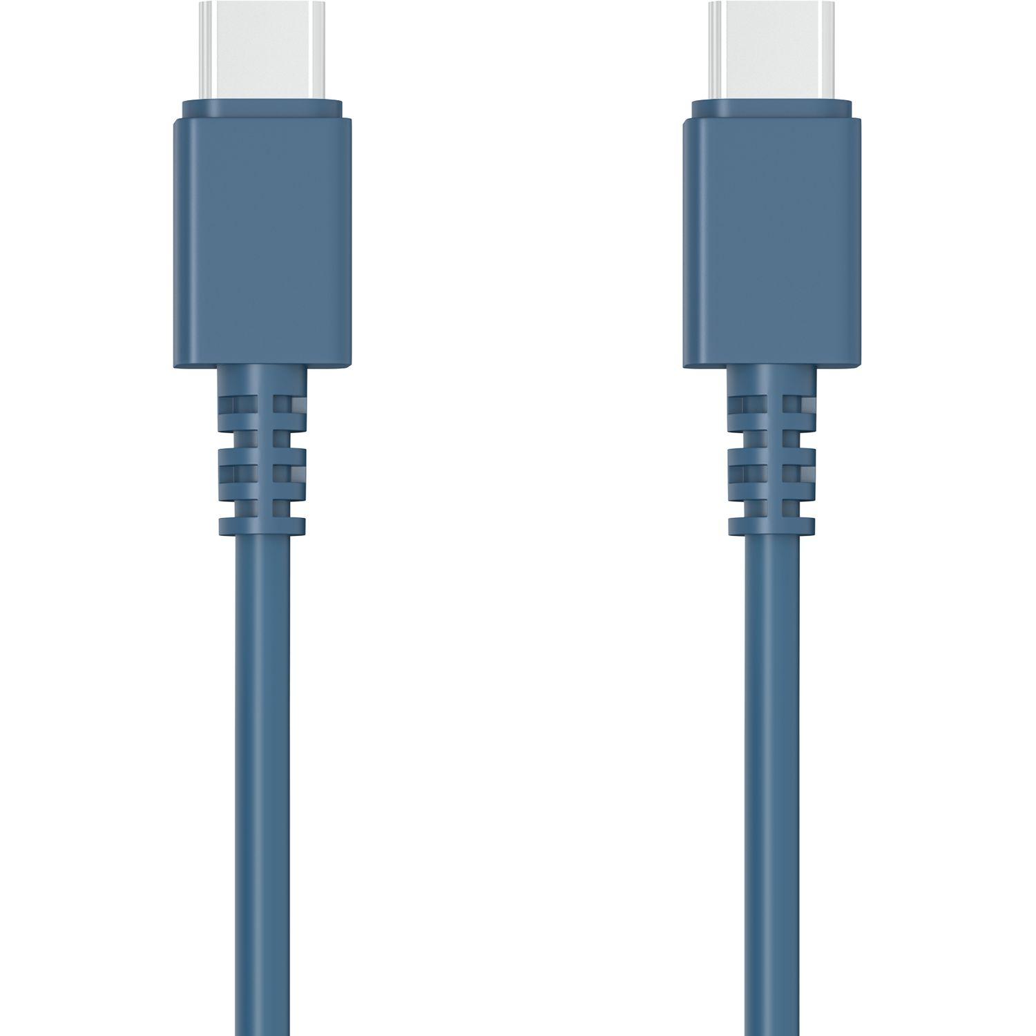Voir la diapositive 2 : QILIVE Câble de charge USB C/USB C - Bleu