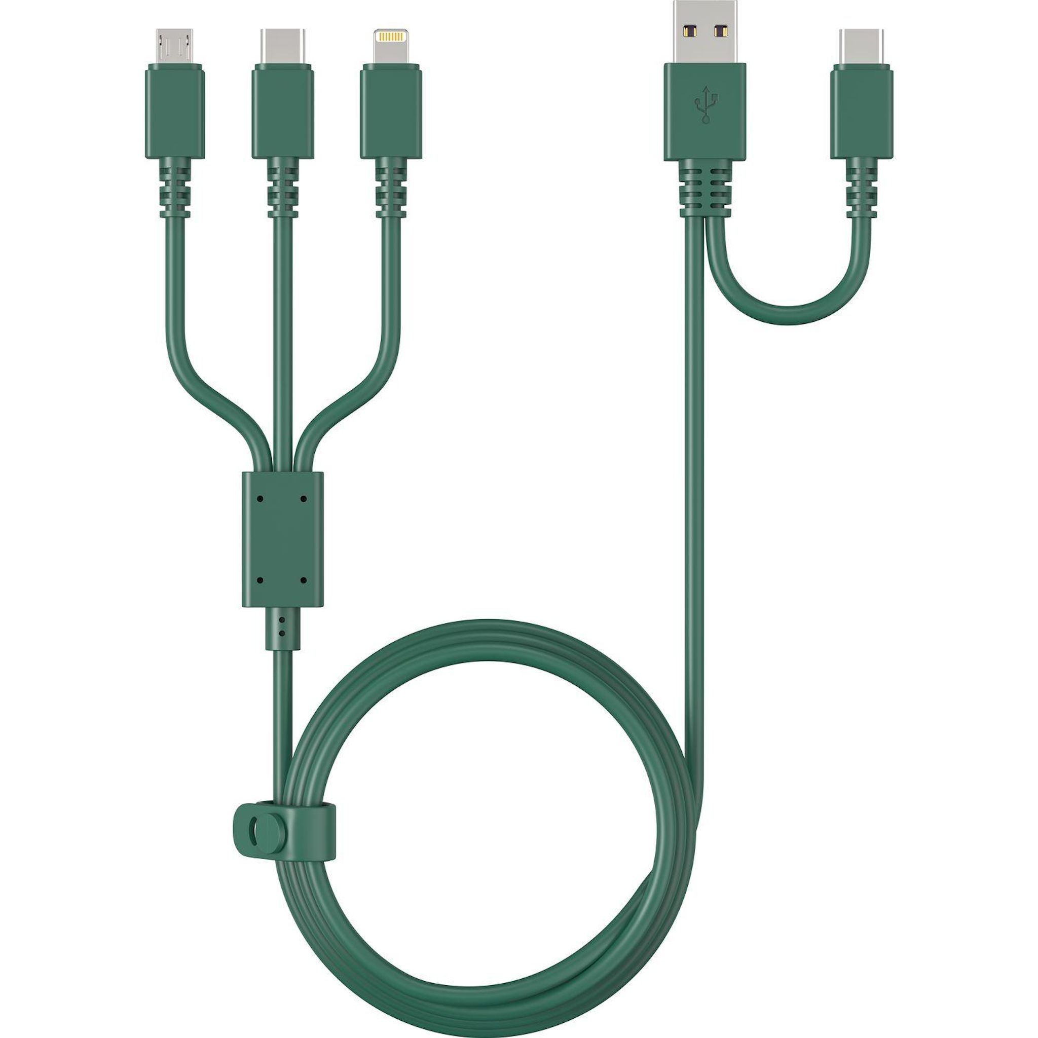 QILIVE Câble de charge USB A/USB C/Lightning/Micro USB - Bleu