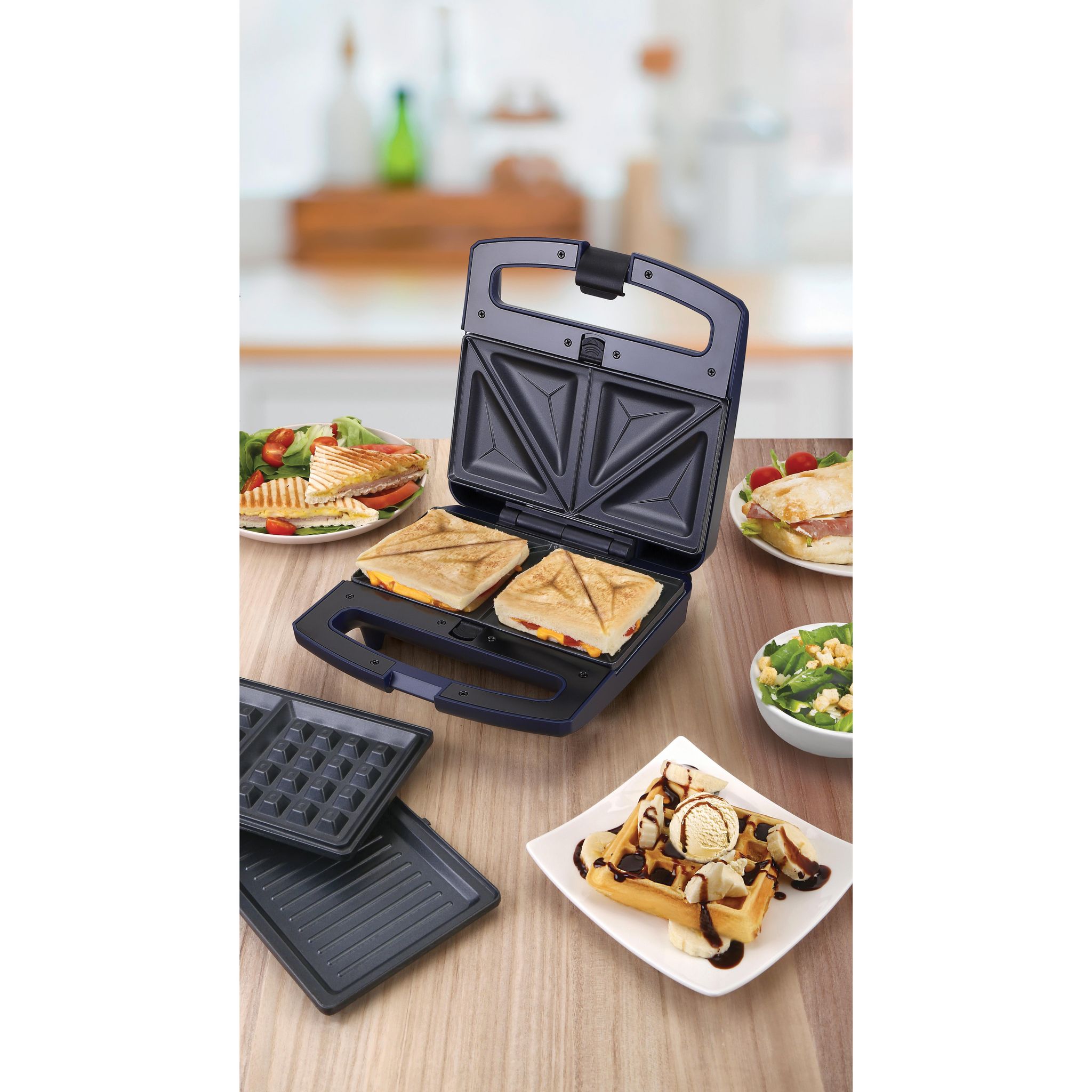 QILIVE Appareil à gaufre 3 en1 Q.5948 - Bleu