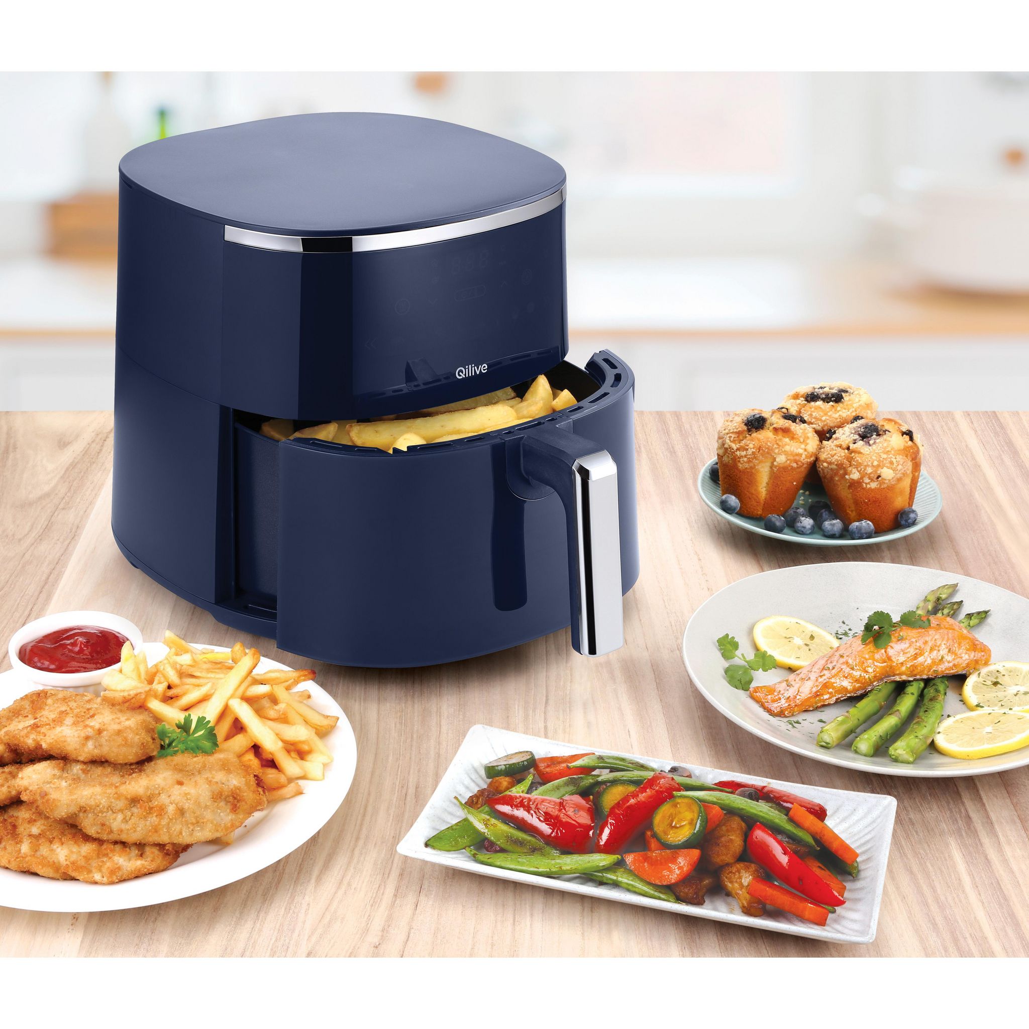 QILIVE Friteuse électrique sans huile à air chaud Q.5413 - Bleu