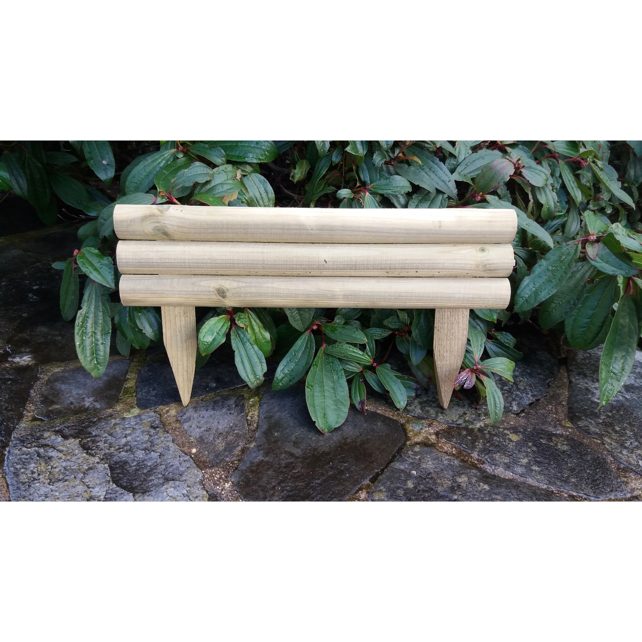 GARDENSTAR Bordure demi-rondin horizen L.33XH15/30 cm en pin autoclavé