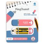KEYOUEST Clé USB 2x8Go Gomme et Crayon Papier