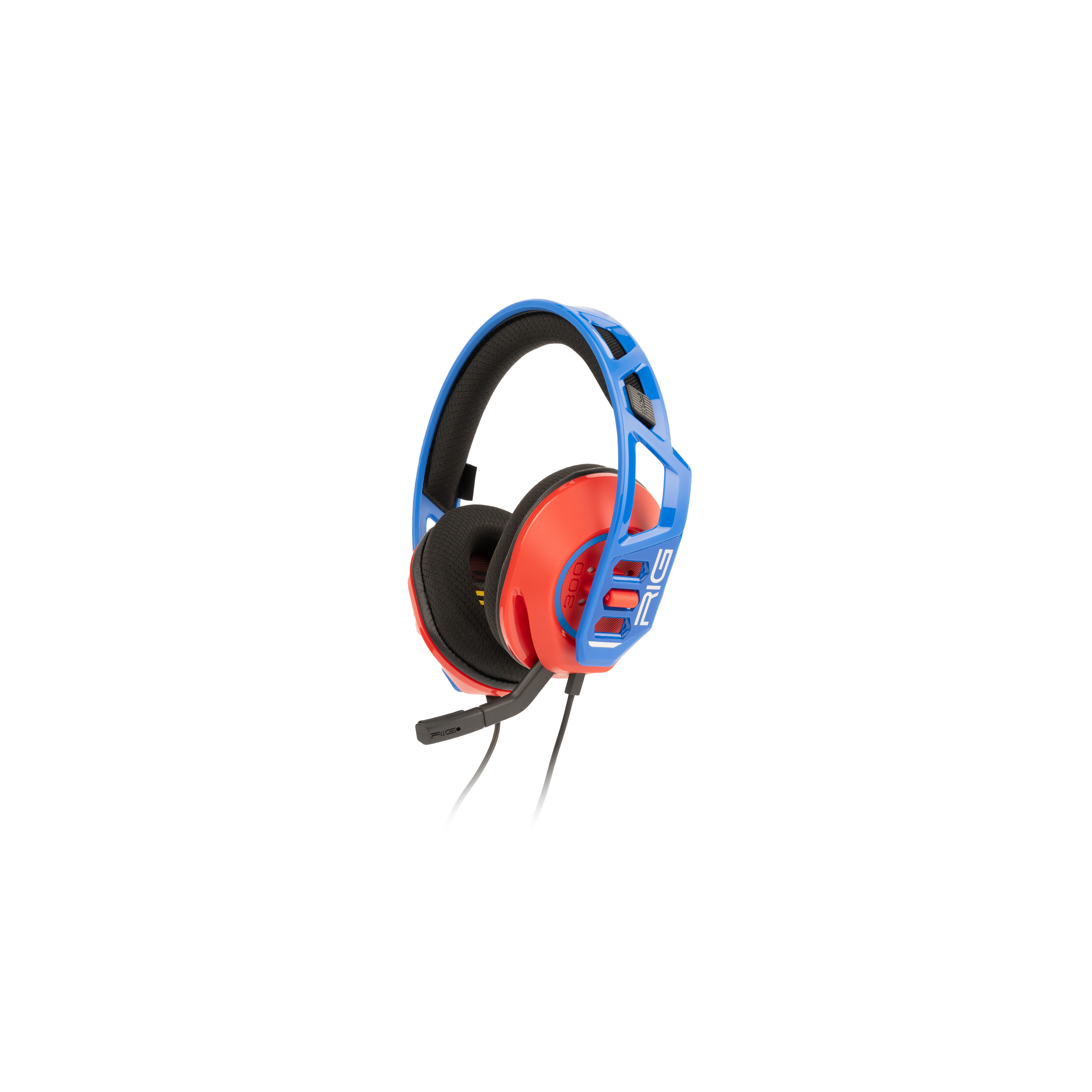 Voir la diapositive 3 : Casque RIG 300 Pro HN Rouge et bleu Nintendo Switch 2