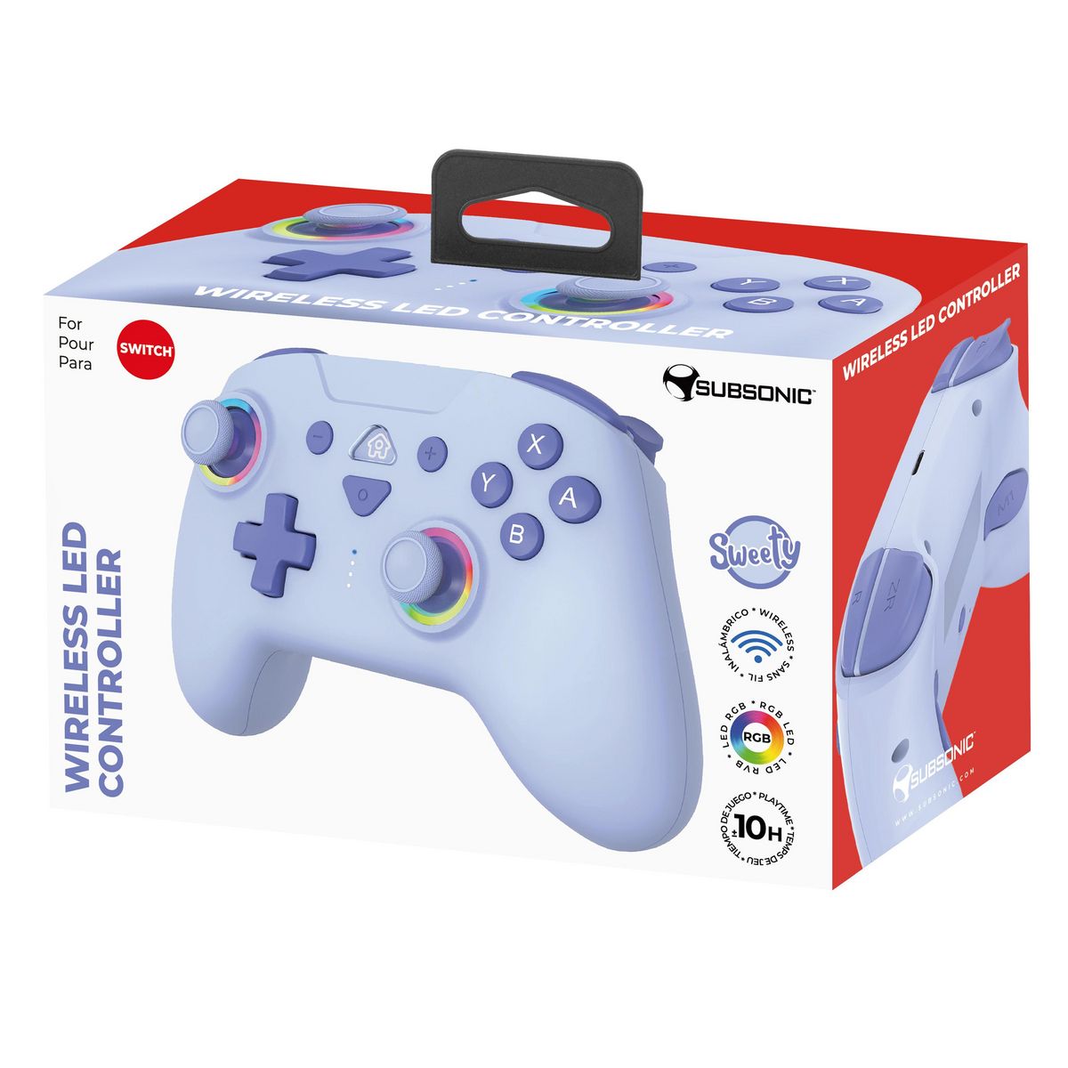 SUBSONIC Manette Sans Fil Rechargeable Led Rgb Sweetie - Bleu Nintendo Switch