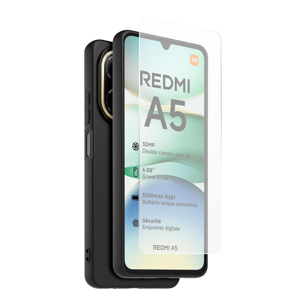 XIAOMI Pack Coque + Verre trempé Redmi A5