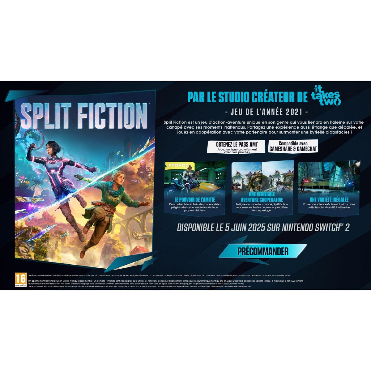 Split Fiction Nintendo Switch 2 - Code de Téléchargement