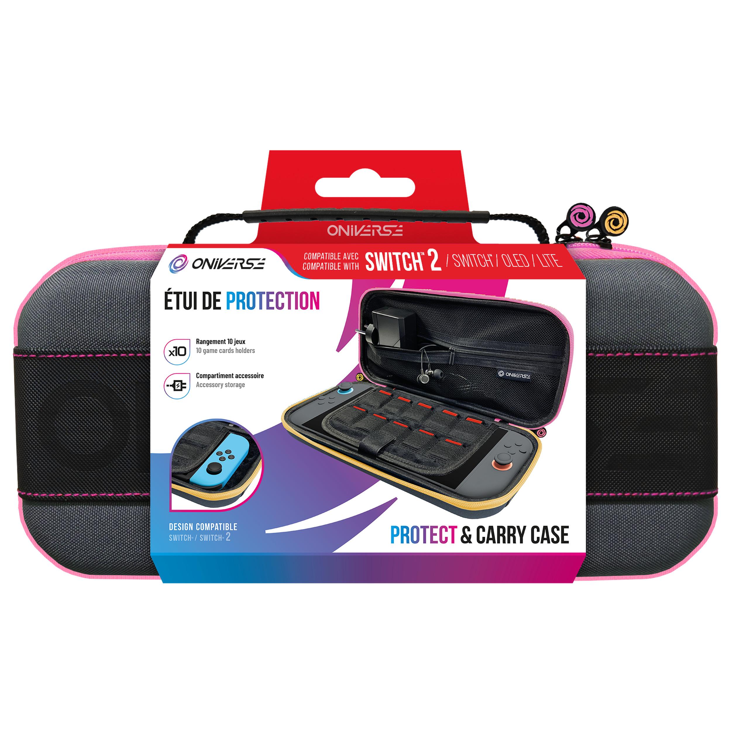 ONIVERSE Sacoche de Transport Rose Nintendo Switch 2