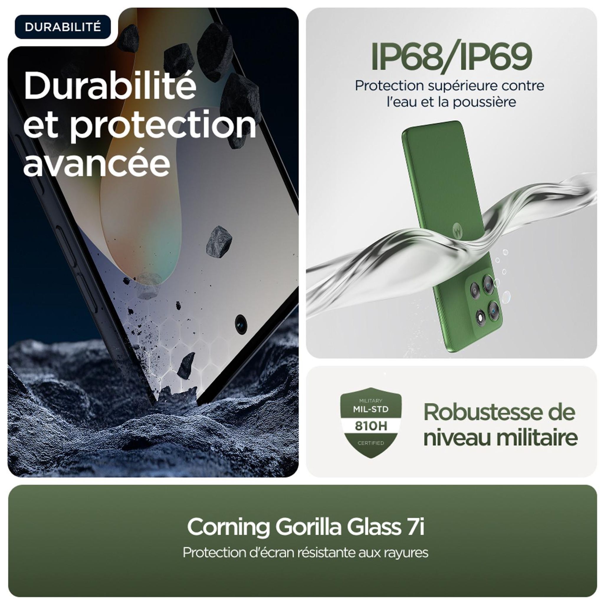 Voir la diapositive 2 : MOTOROLA G56 256Go - Vert