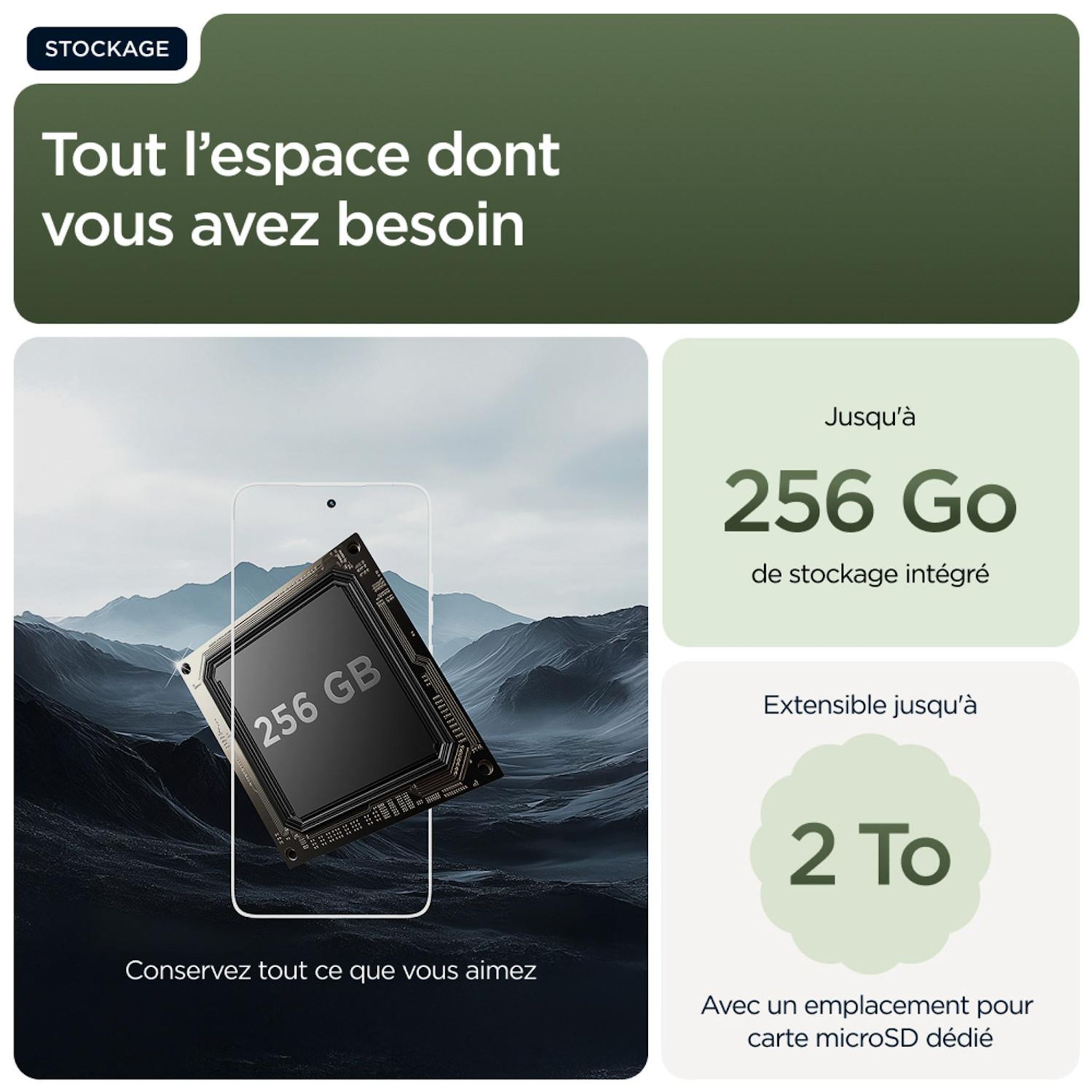 Voir la diapositive 8 : MOTOROLA G56 256Go - Vert