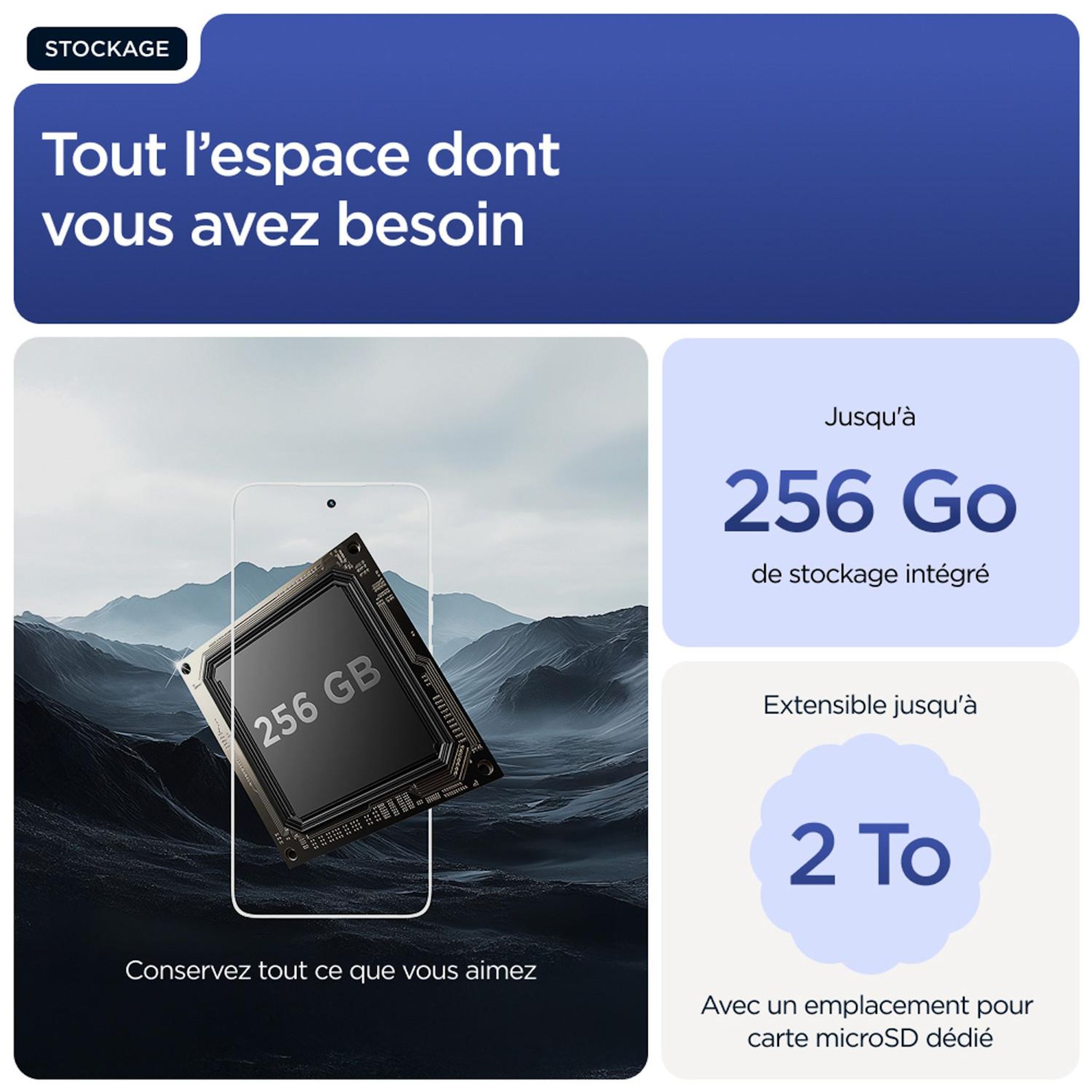 Voir la diapositive 8 : MOTOROLA G56 256Go - Bleu