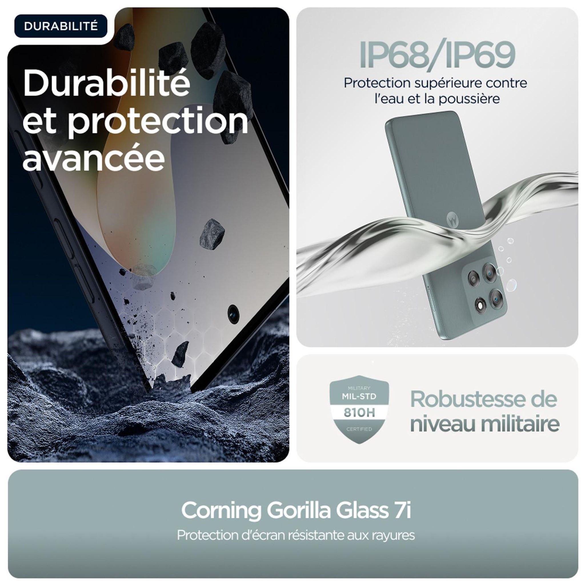 Voir la diapositive 2 : MOTOROLA G56 256Go - Gris