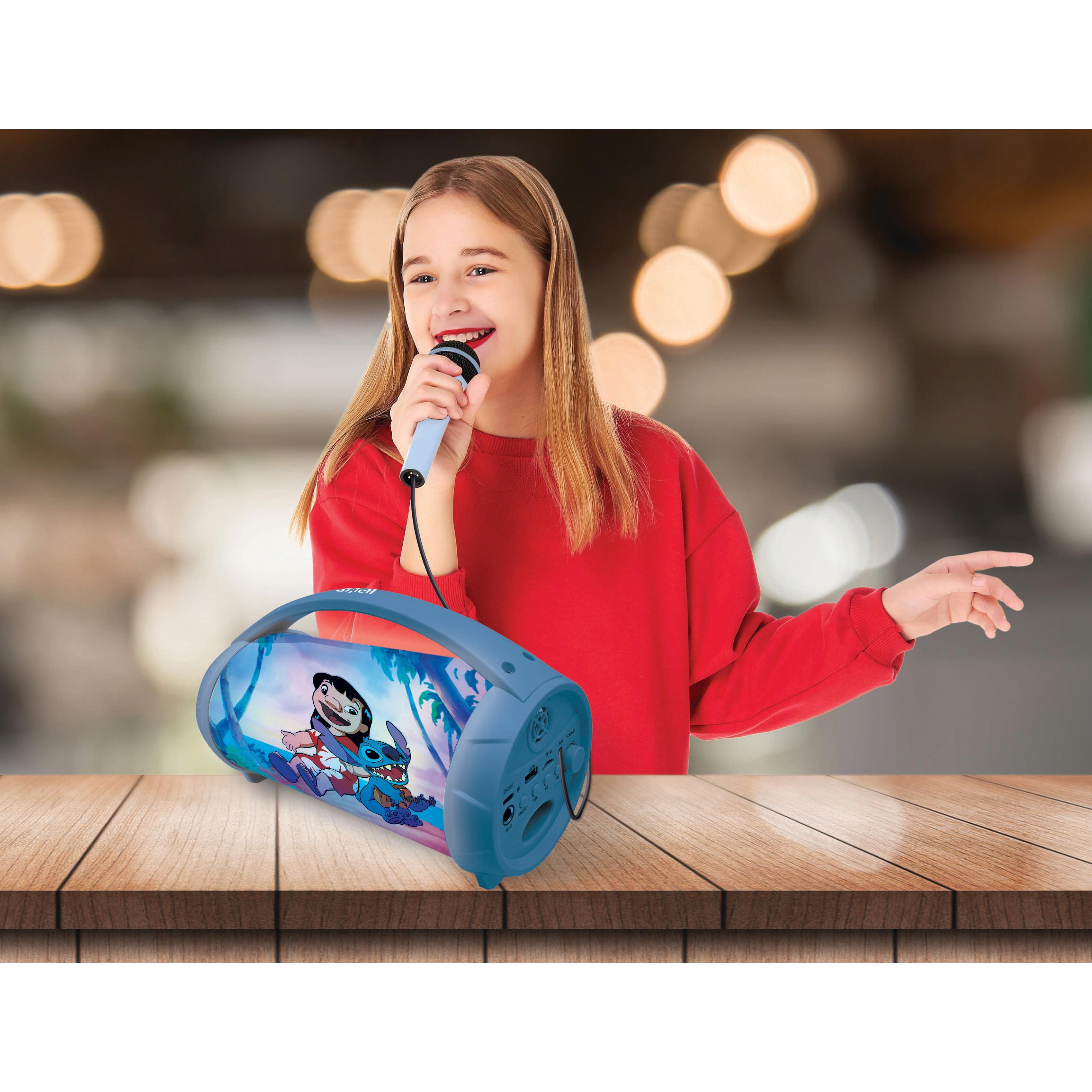 Voir la diapositive 5 : LEXIBOOK Enceinte portable Karaoké Stitch BTP585