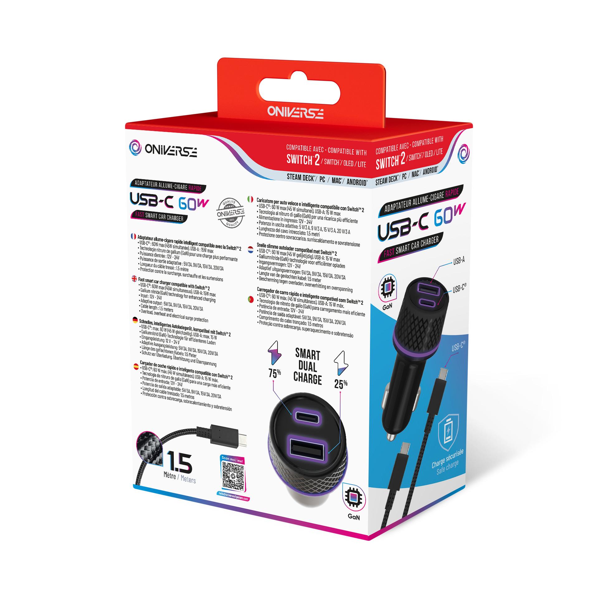 Voir la diapositive 12 : ONIVERSE Câble Adaptateur Allume-Cigare USB-C Nintendo Switch 2