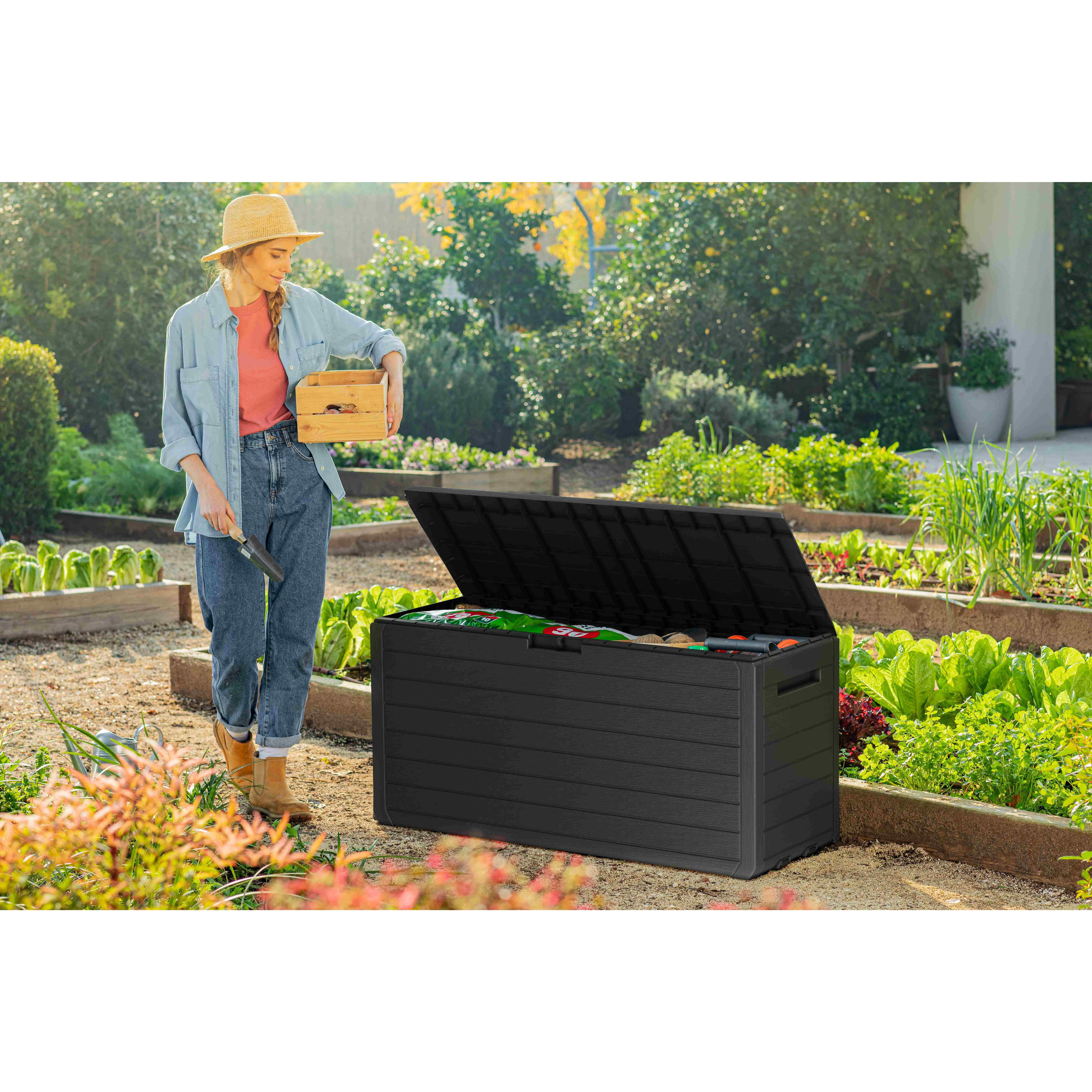 Voir la diapositive 3 : KETER Coffre opp 270 L - Gris