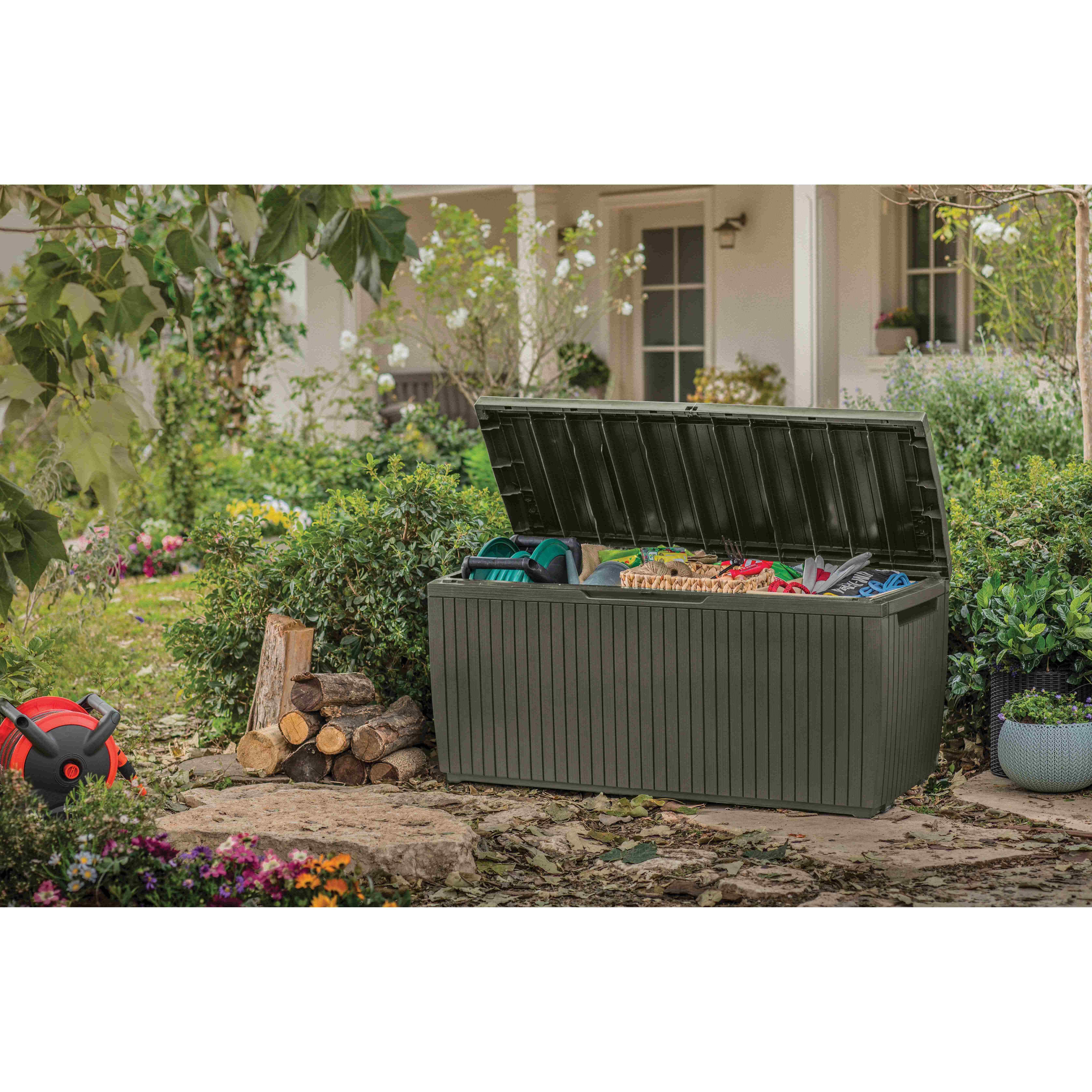 Voir la diapositive 2 : KETER Coffre Springwood 305 L - Vert