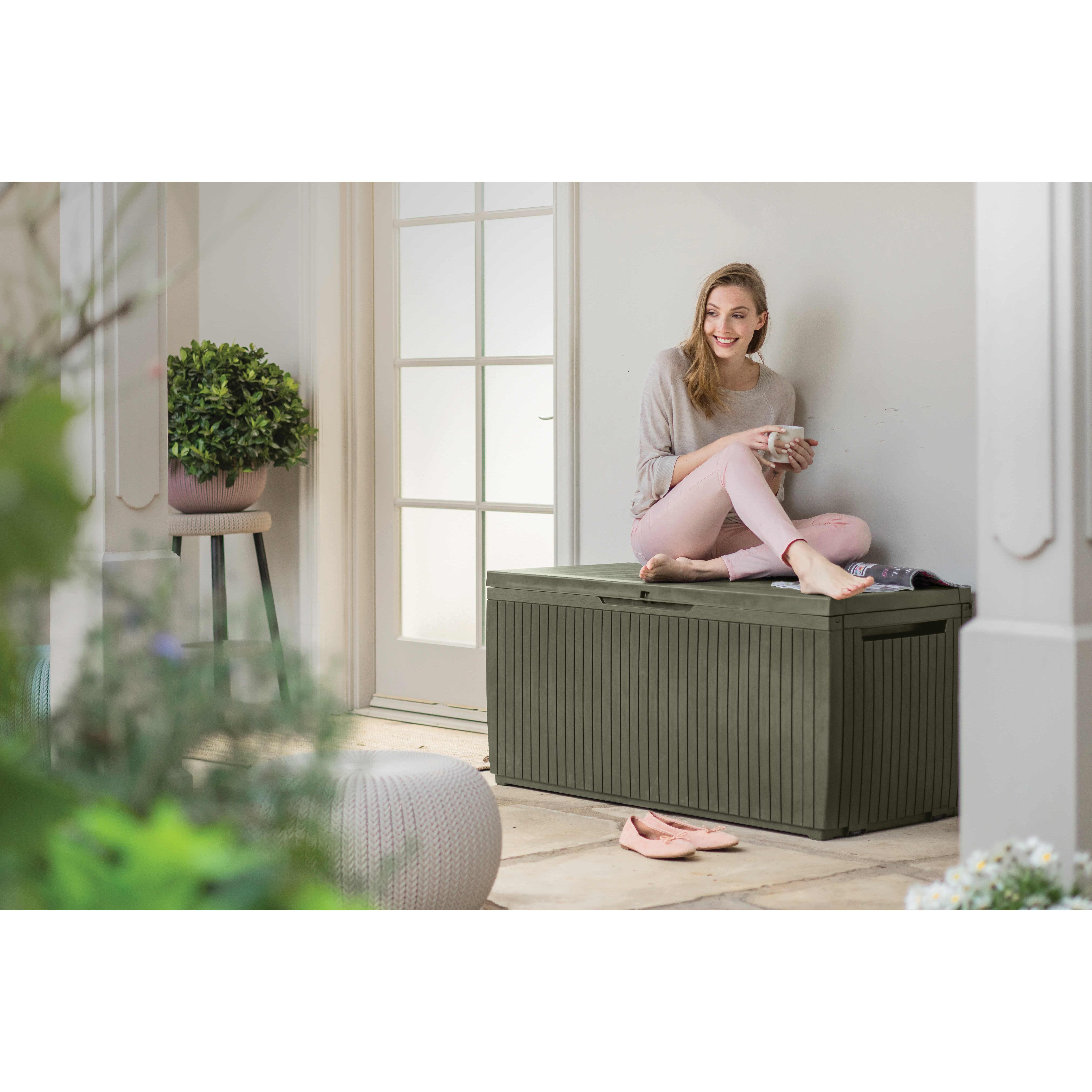 Voir la diapositive 3 : KETER Coffre Springwood 305 L - Vert