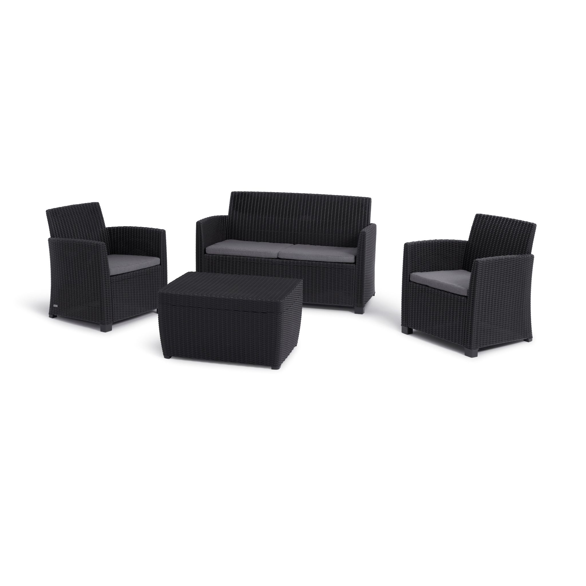 KETER Salon bas Mia : 1 table + 1 canapé + 2 fauteuils
